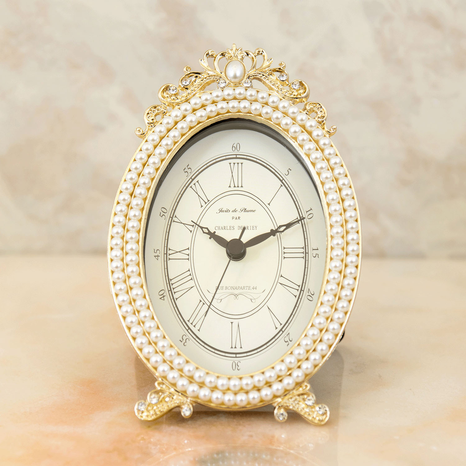 Mariage マリアージュ テーブルクロック（パールオーバル） ゴールド