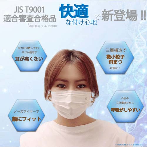 JIS立体型マスク ふつうサイズ 50枚入 - 画像5