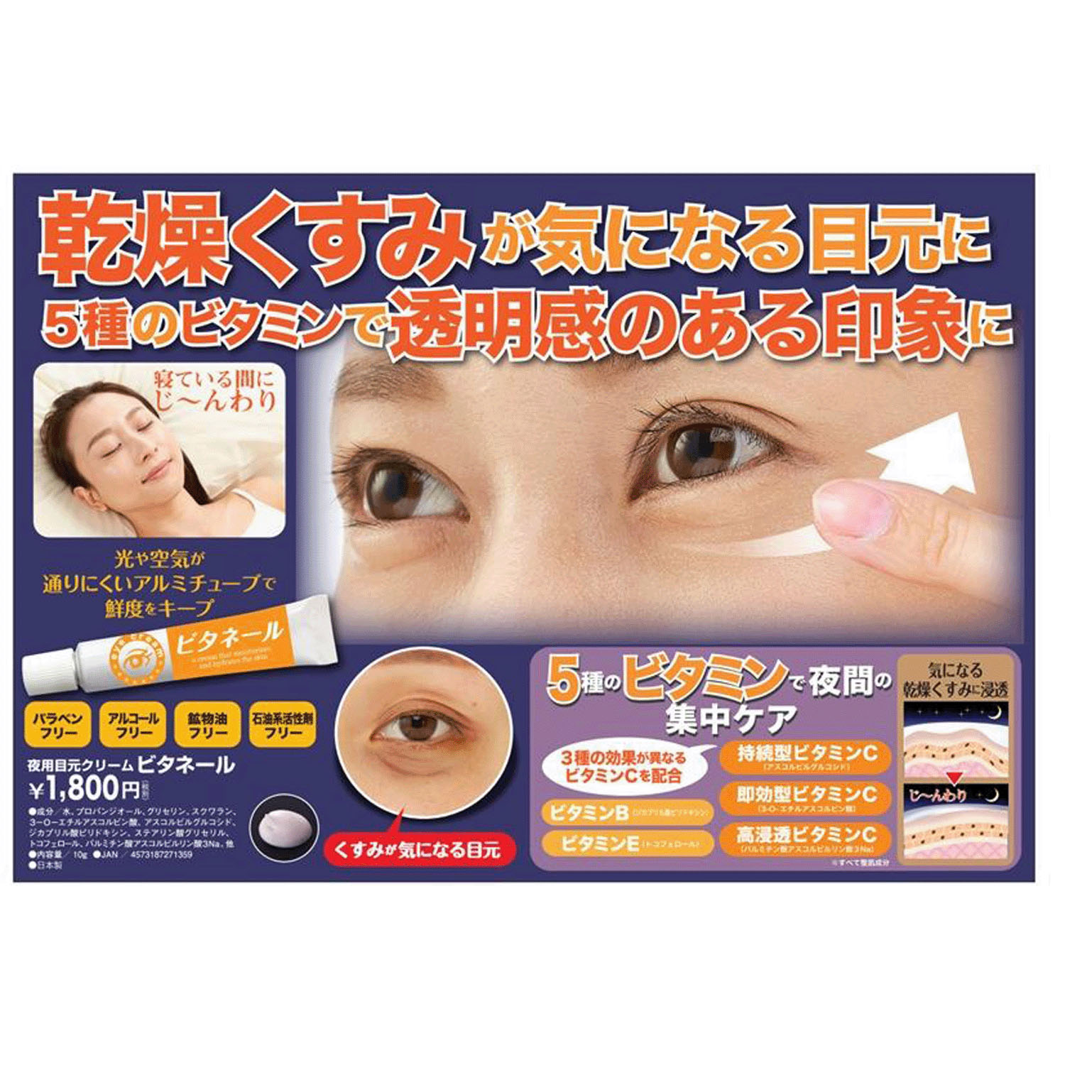 夜用目元クリーム ビタネール - 画像1