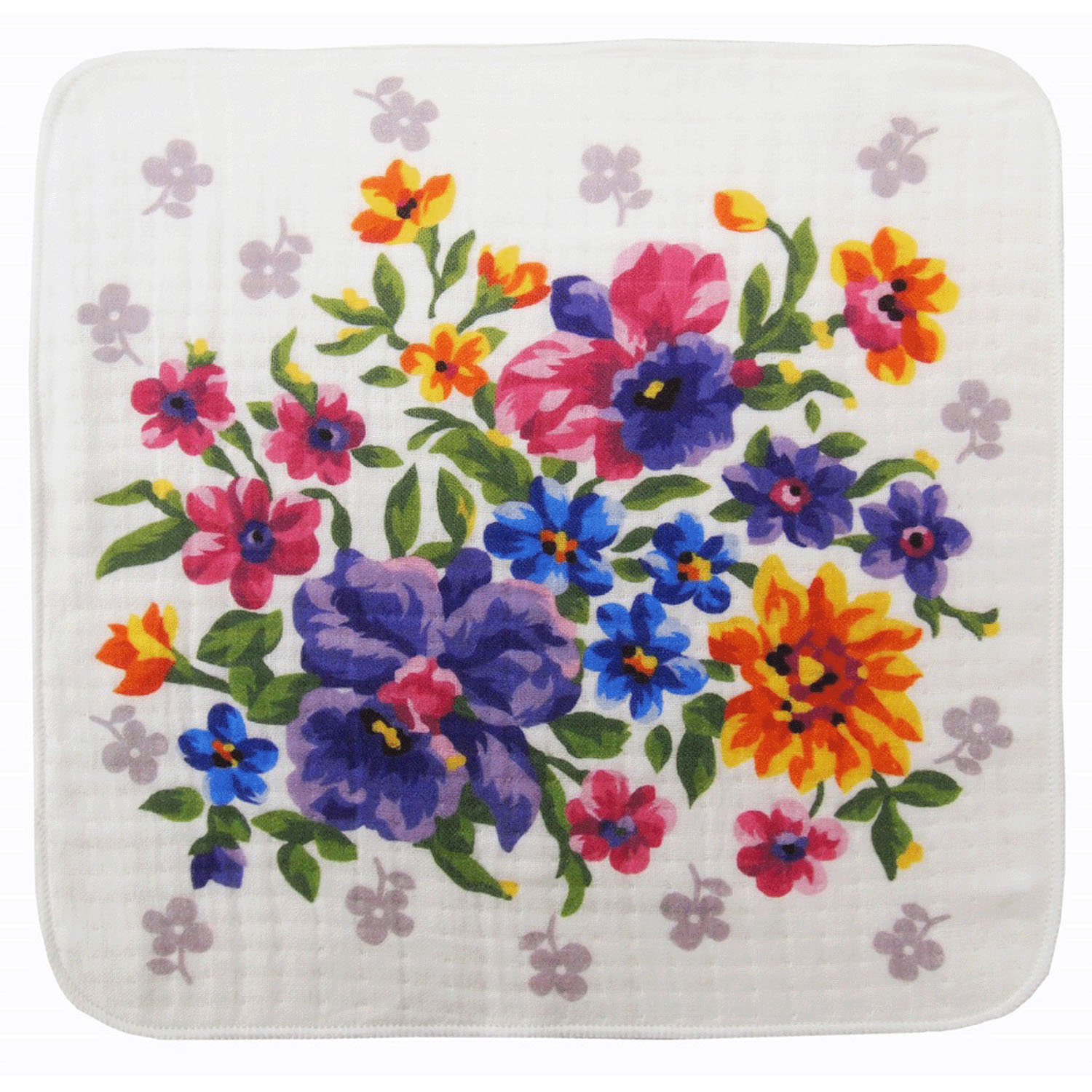 レイクアルスター 4重ガーゼプリントハンカチ ブーケ - 画像2