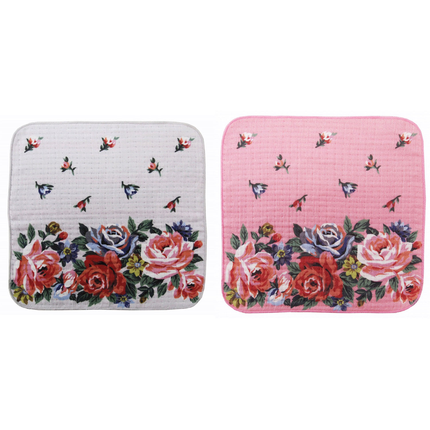 レイクアルスター 4重ガーゼプリントハンカチ ローズガーデン