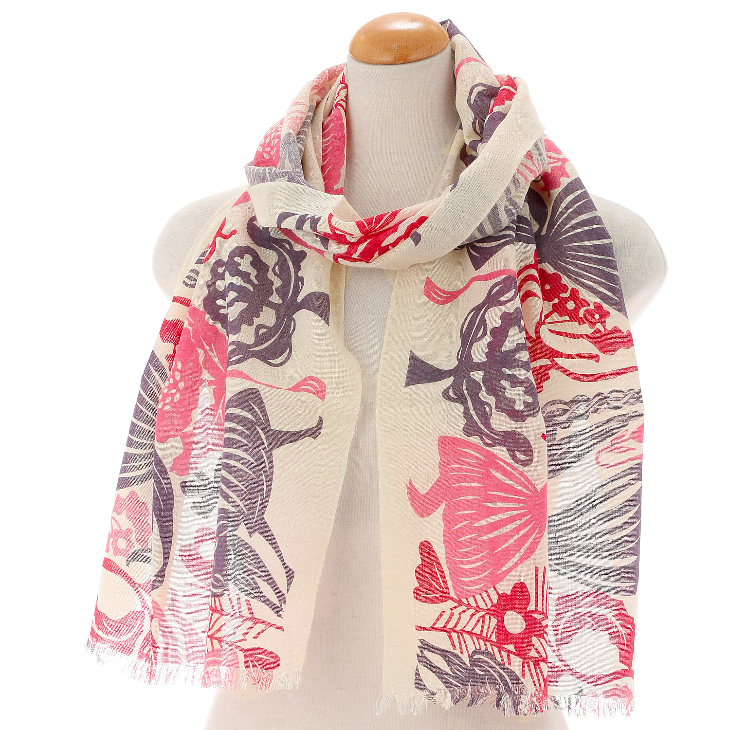 日本製 ウール混ガーゼストール 花の体操 - 画像2