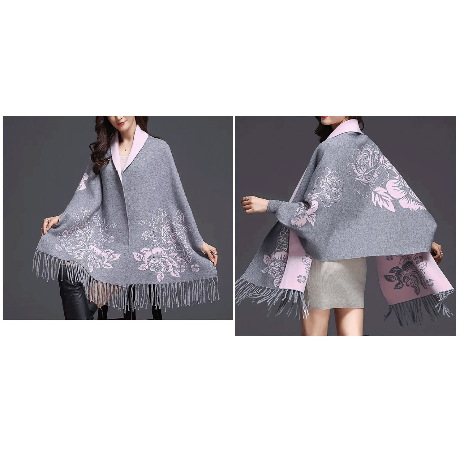 フラワーケープカーディガン - 画像2