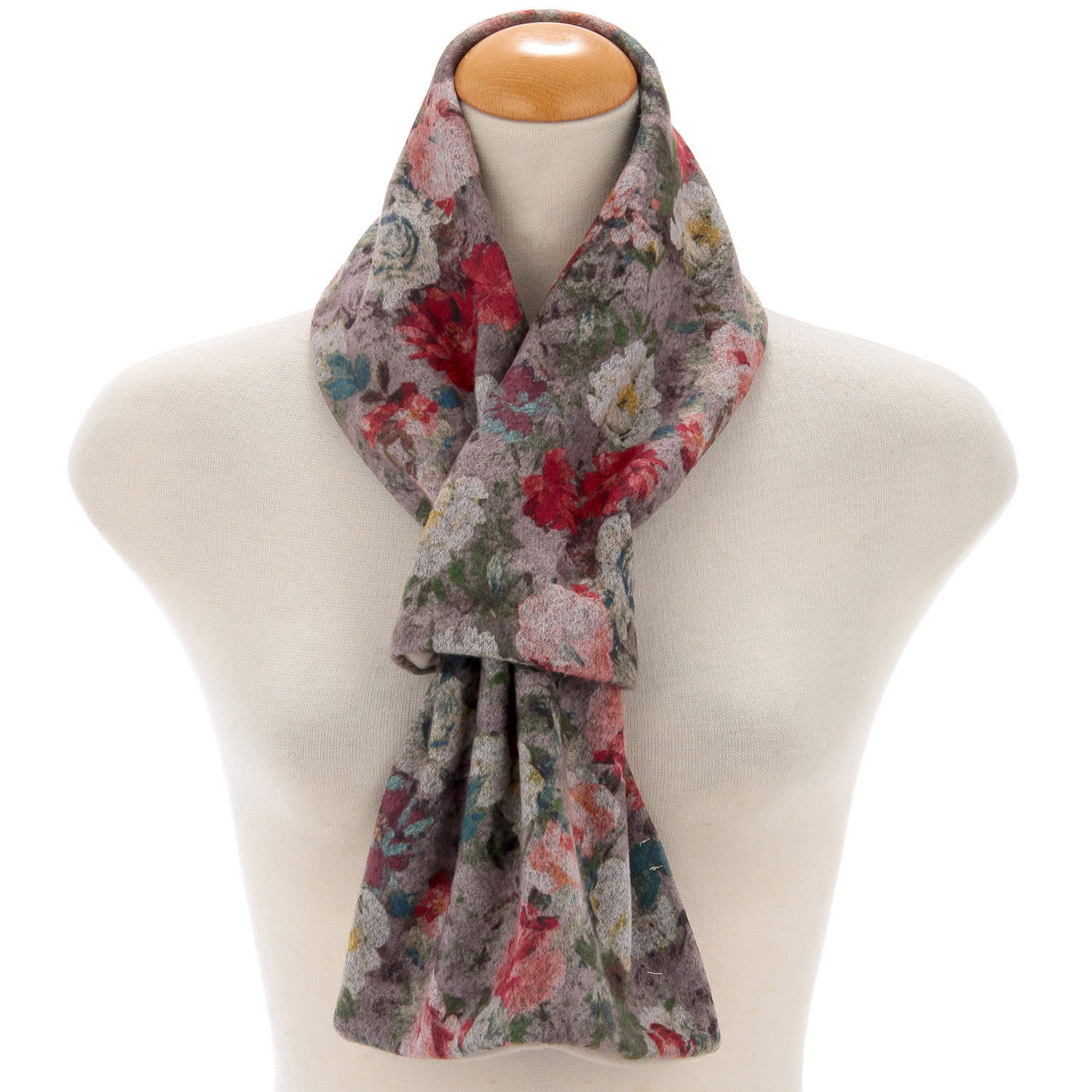 日本製 フラワー柄差込マフラー - 画像1