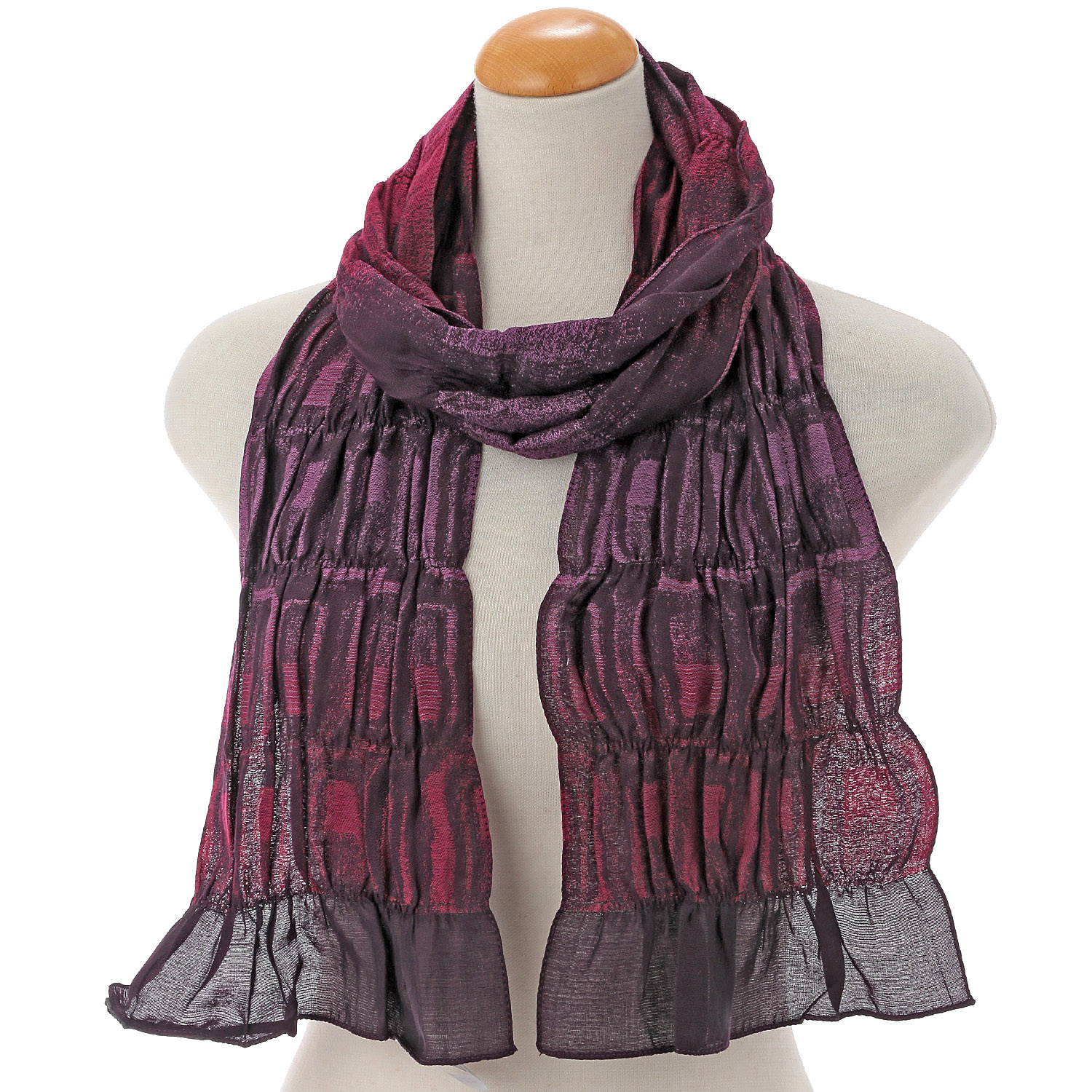 イタリア製 グラデーションシャーリングストール - 画像3