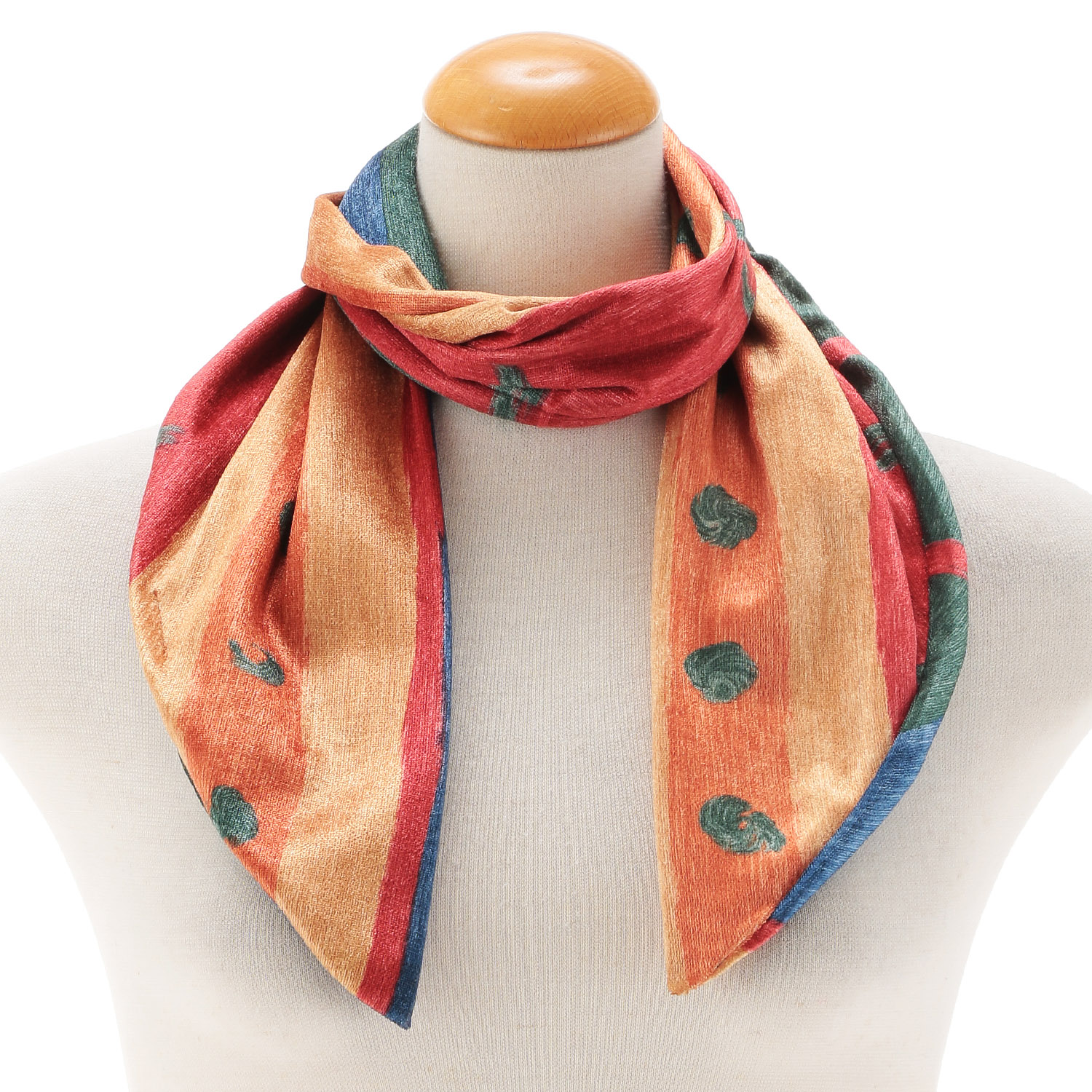 イタリア製 プリント剣先マフラー - 画像1