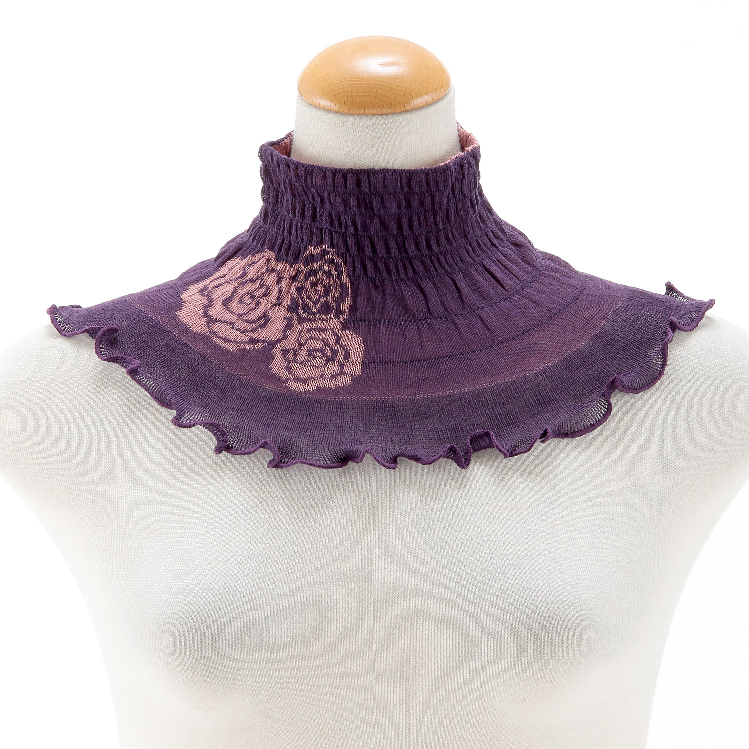 日本製 ネックカバー バラ柄 秋冬素材 - 画像1