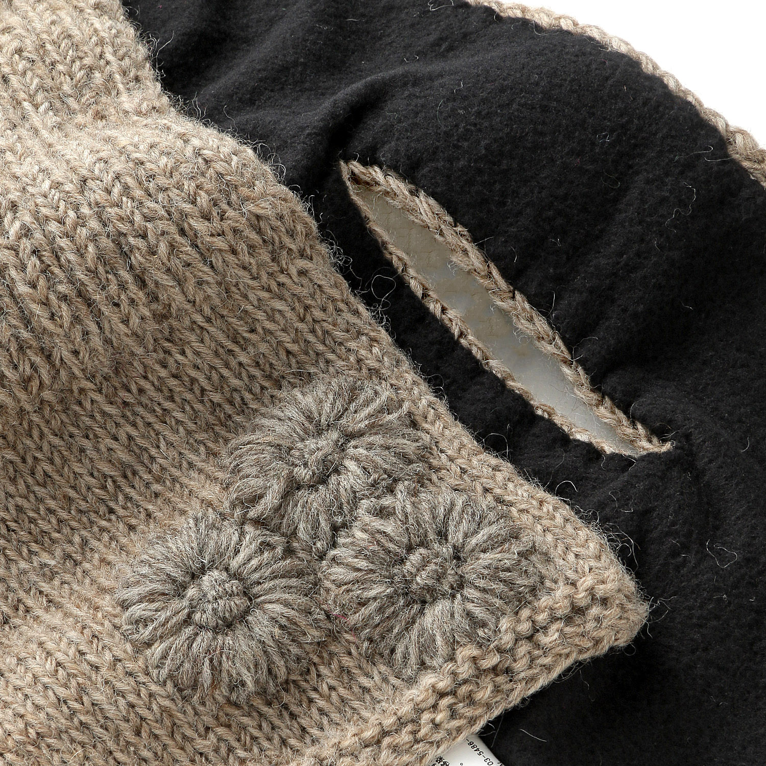 ネパール製 シンプルフラワー刺繍ミニマフラー - 画像4