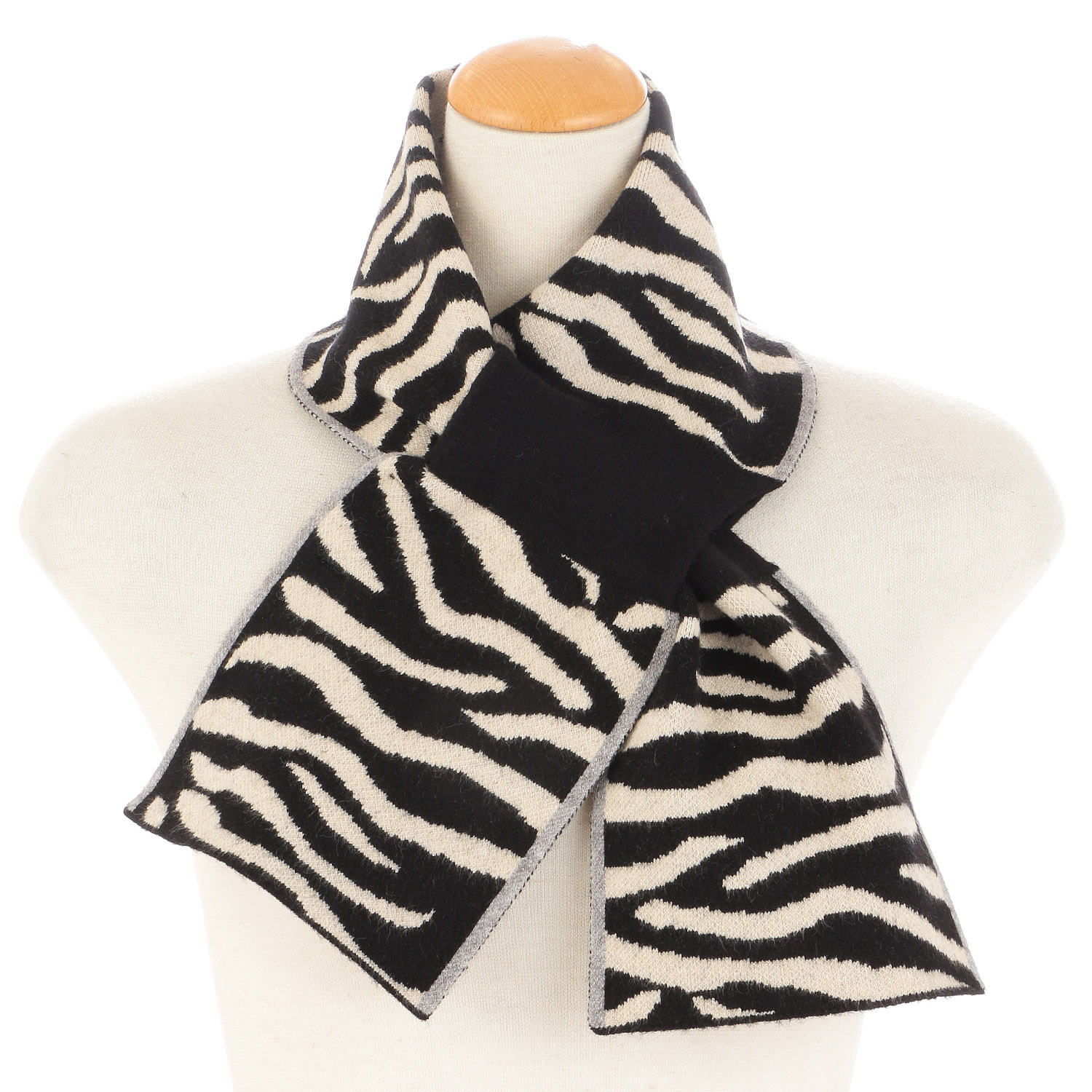 ニット差込みマフラー ゼブラ - 画像1