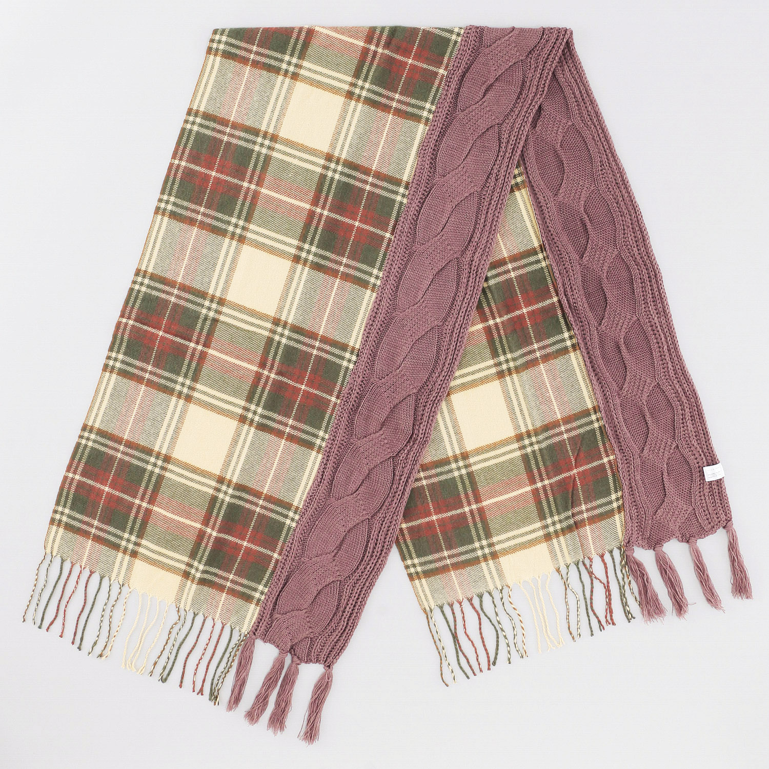 ケーブルニットストール チェック - 画像2