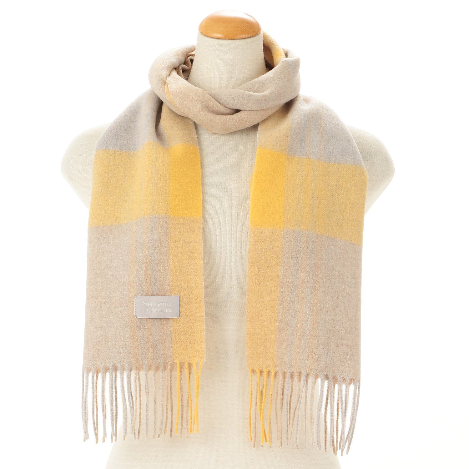 ウォッシャブルチェックウールマフラ－ - 画像5