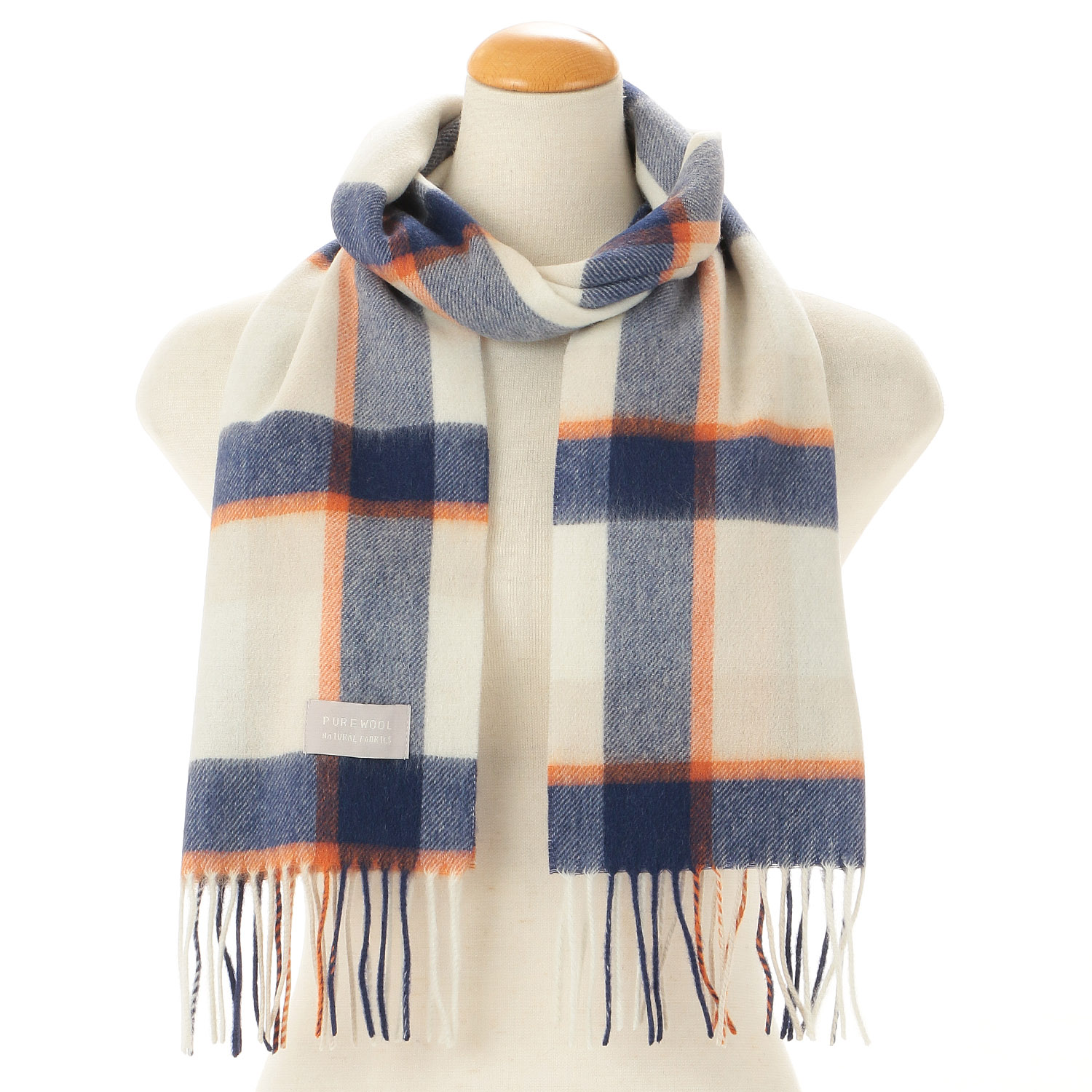 ウォッシャブルチェックウールマフラ－ - 画像9