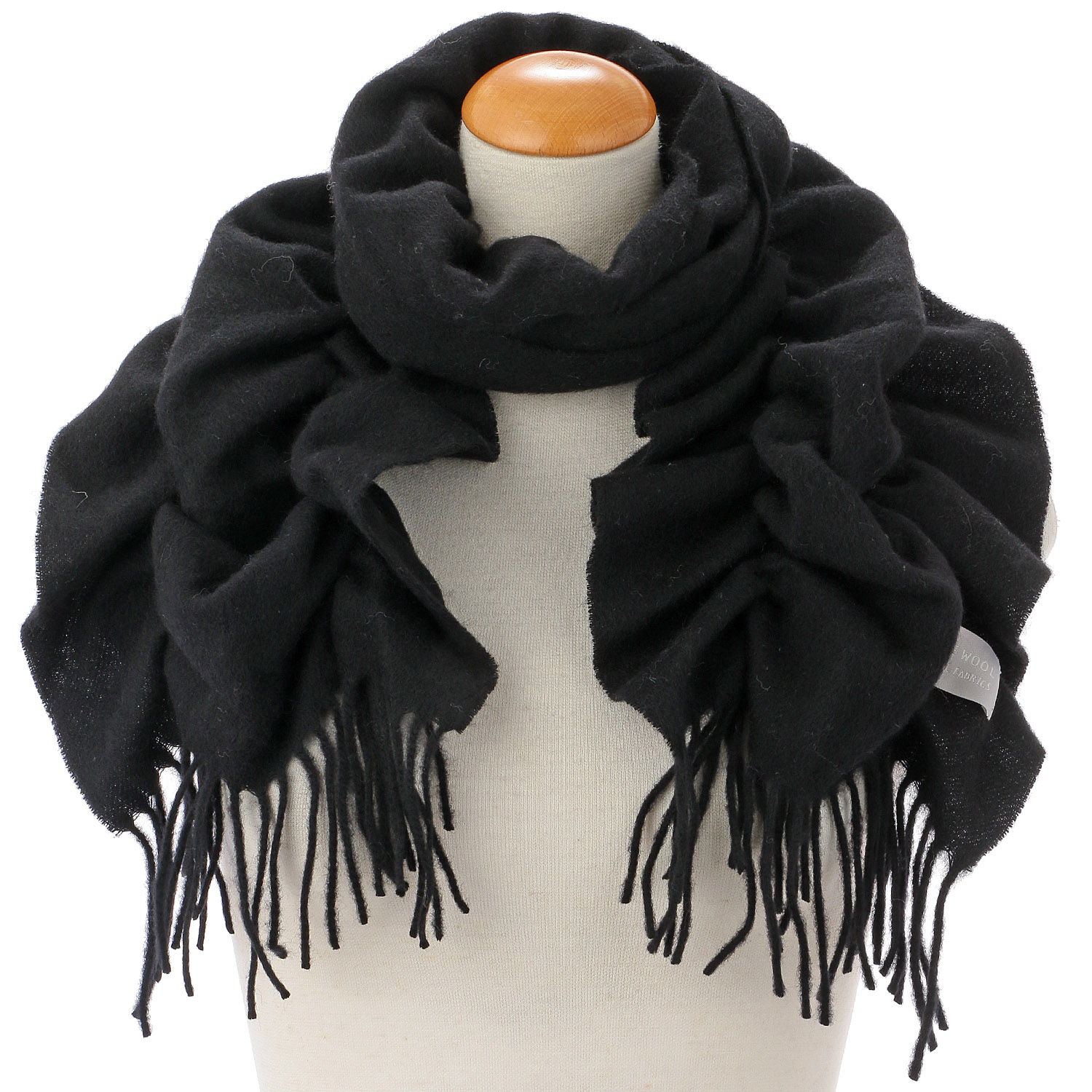 【グレー、モカブラウン終了】ウールシャーリング無地マフラー - 画像3