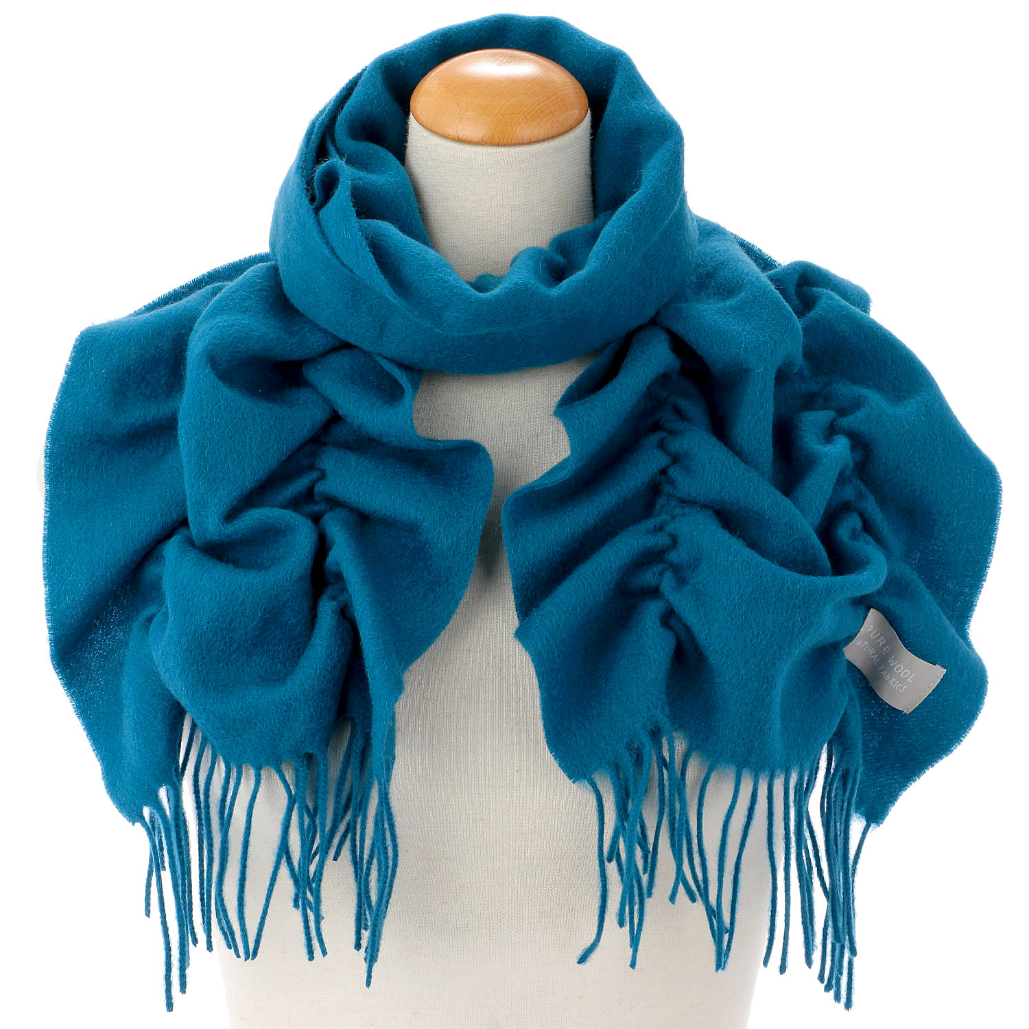 【グレー、モカブラウン終了】ウールシャーリング無地マフラー - 画像8