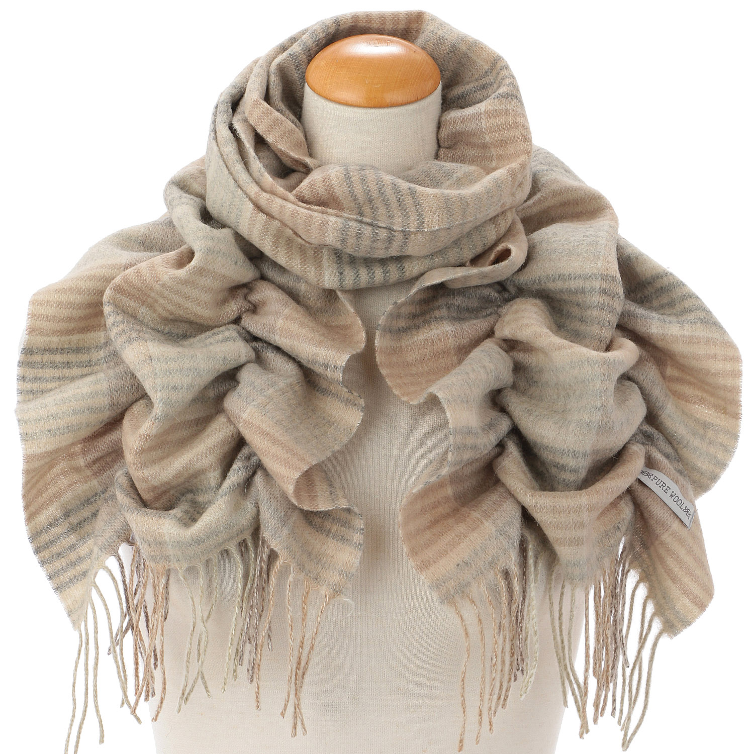 【02、04、06、07終了】ウールシャーリングチェックマフラー - 画像2