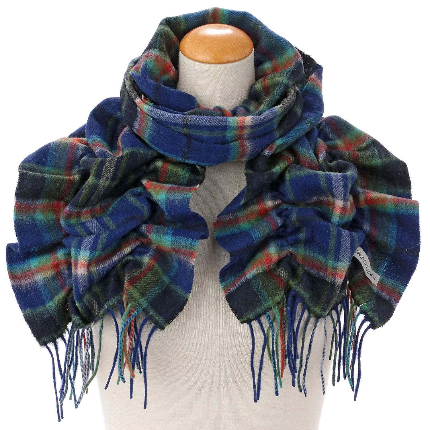 【02、04、06、07終了】ウールシャーリングチェックマフラー - 画像4