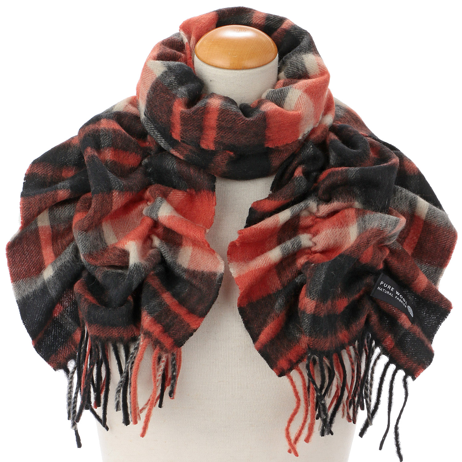 【02、04、06、07終了】ウールシャーリングチェックマフラー - 画像6