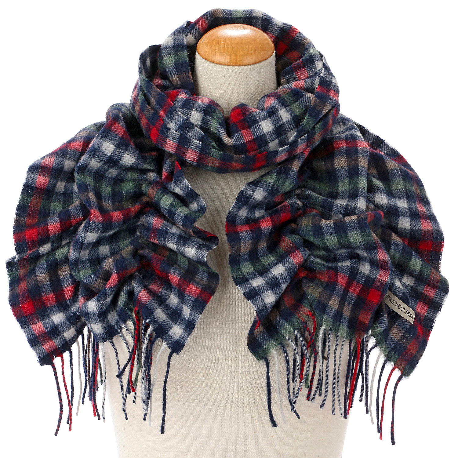 【02、04、06、07終了】ウールシャーリングチェックマフラー - 画像1