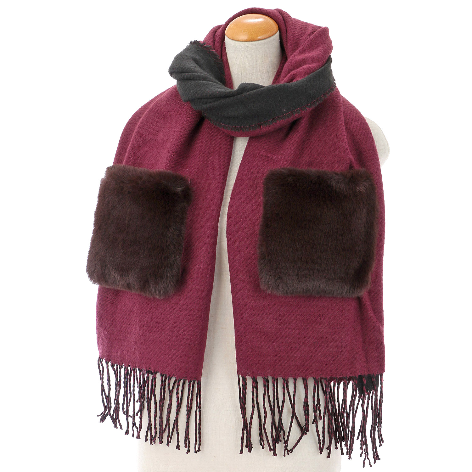 ポケット付ストール 無地