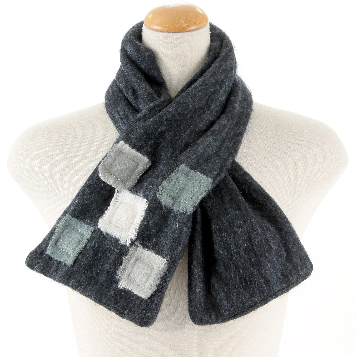 【イエロー在庫限り】インド製 差込みマフラー ブロックパッチ - 画像1