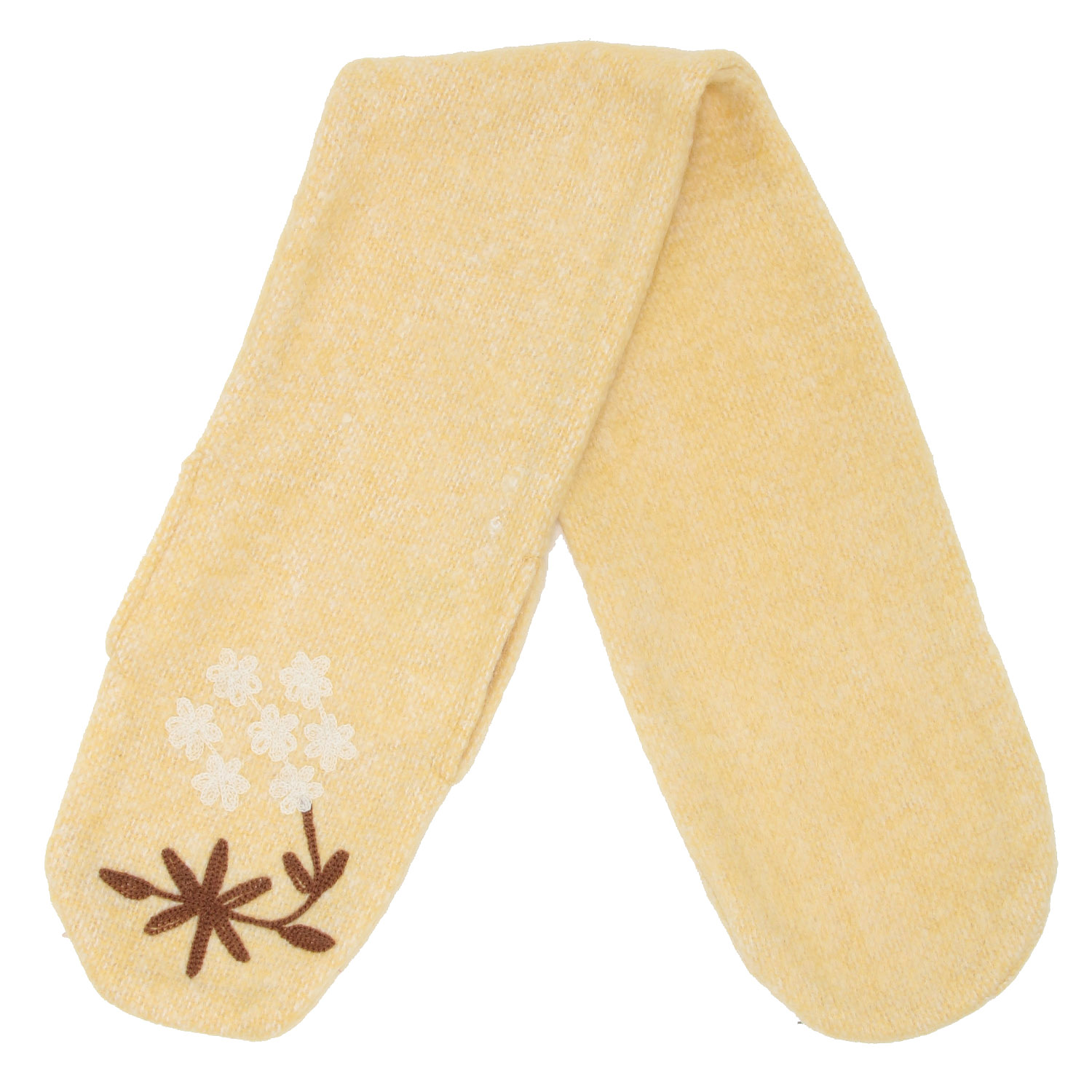 【チャコールグレー終了】インド製 刺繍差込みマフラー フラワー - 画像4