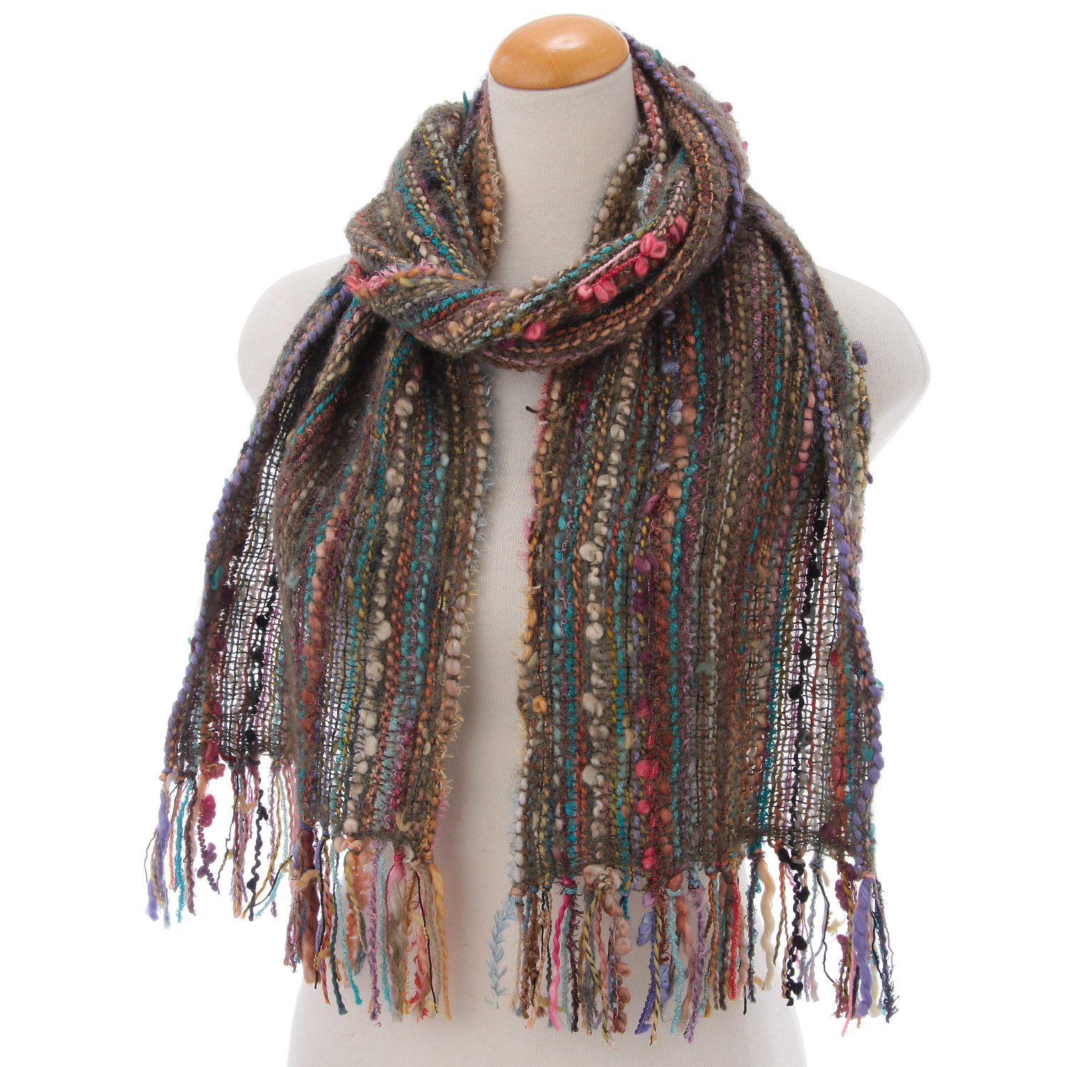 【レッド終了】インド製 ウール混マフラー - 画像5