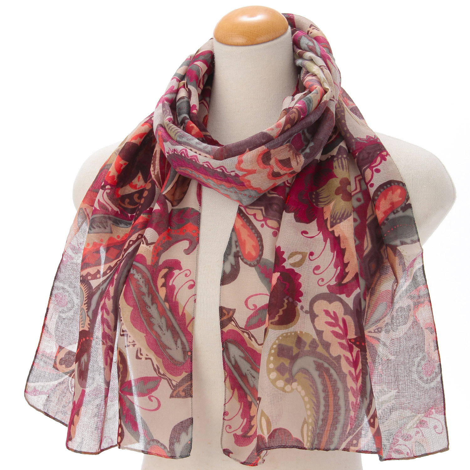 イタリア製 大花柄ストール - 画像1