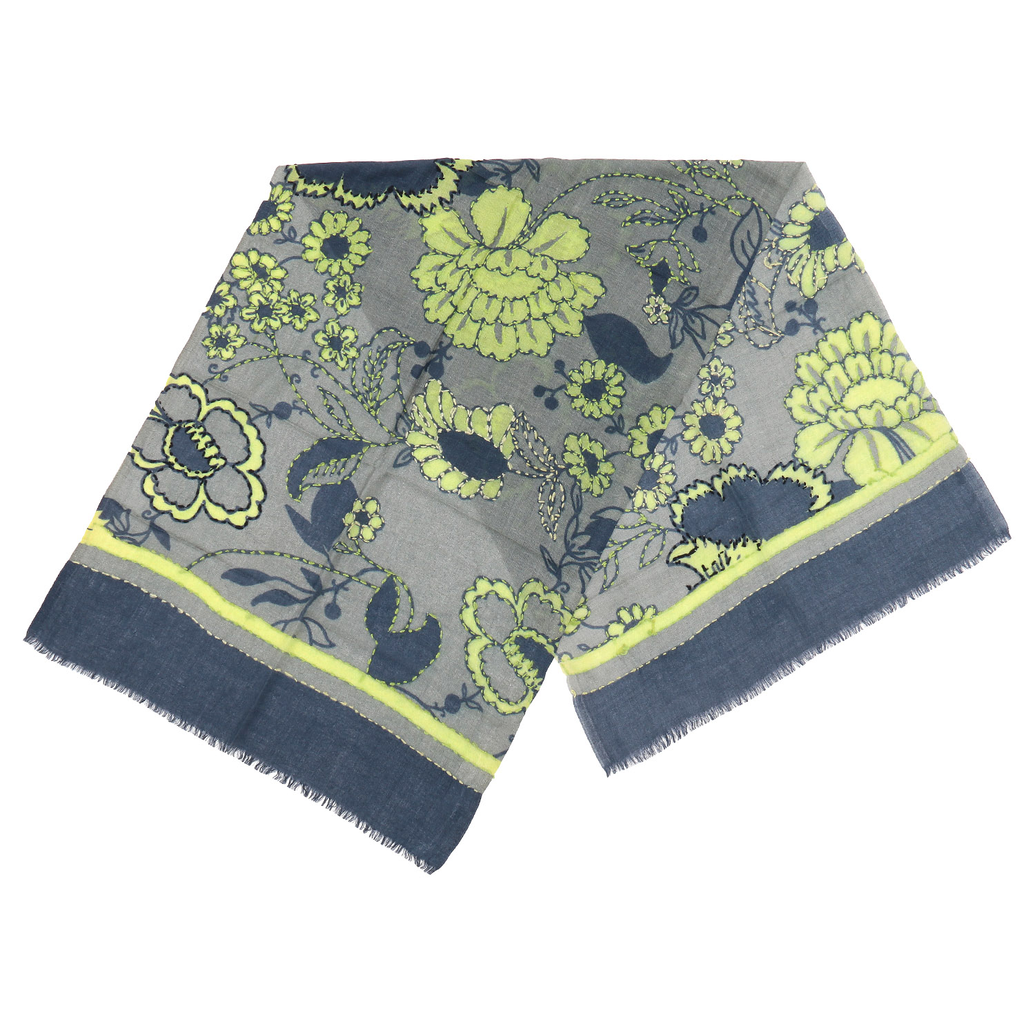 インド製 ウール刺繍ショール - 画像2