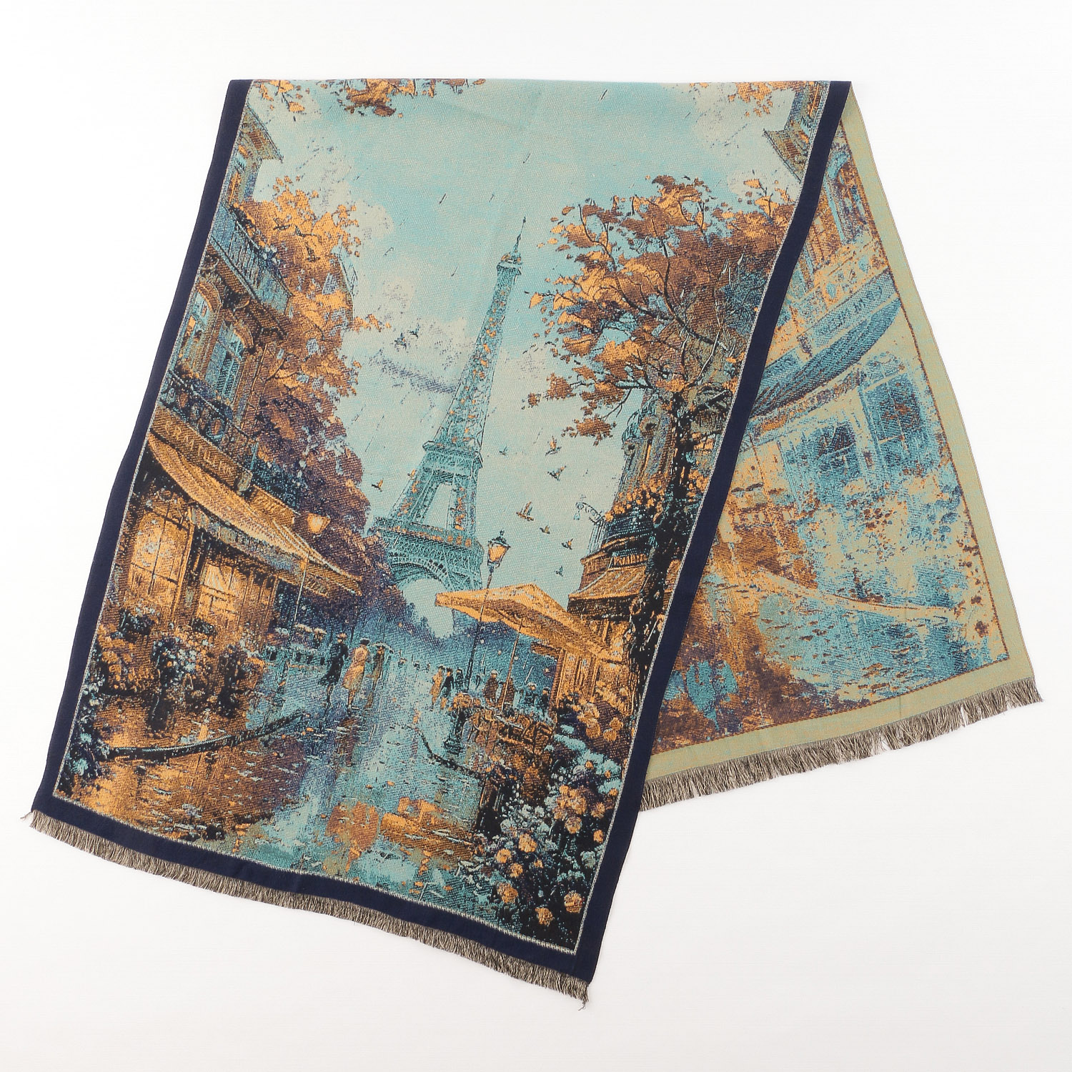 大判ジャガードストール パリ柄 - 画像4