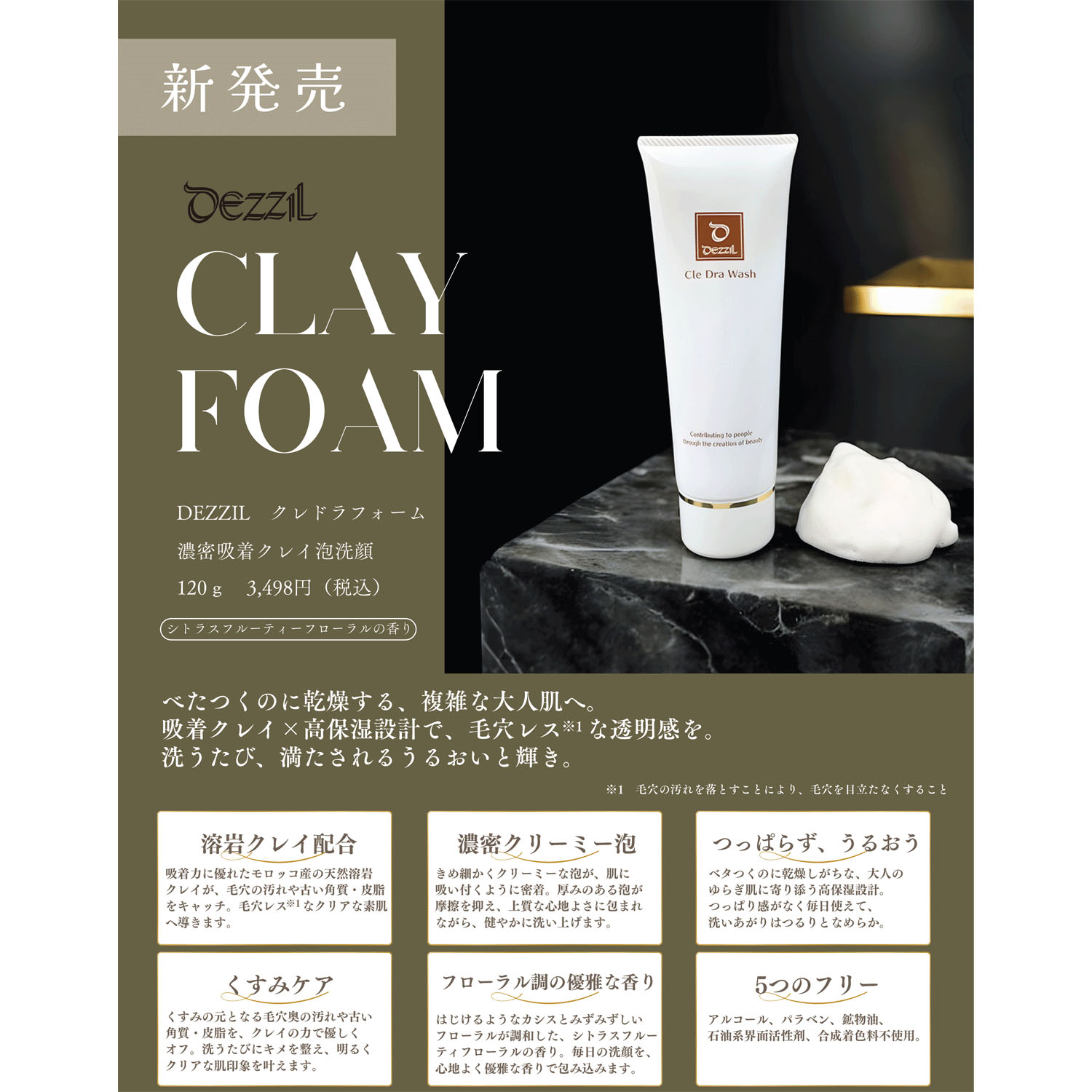 DEZZIL クレドラフォーム 密着吸着クレイ泡洗顔 - 画像2