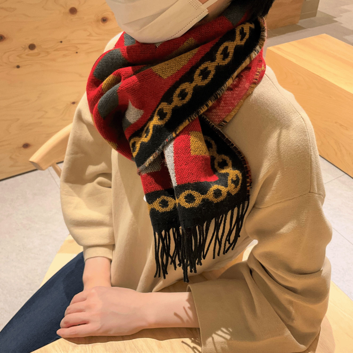 ラシクモア コスメモチーフマフラー