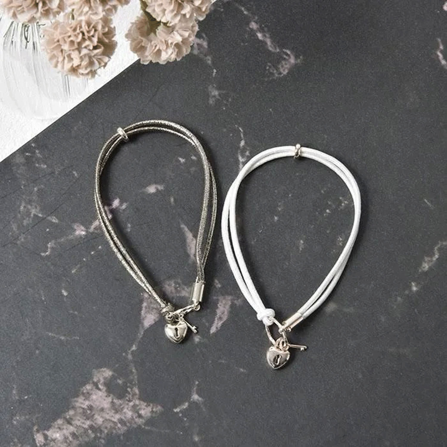 静電気軽減ヘアブレスレット ハートキー - 画像2