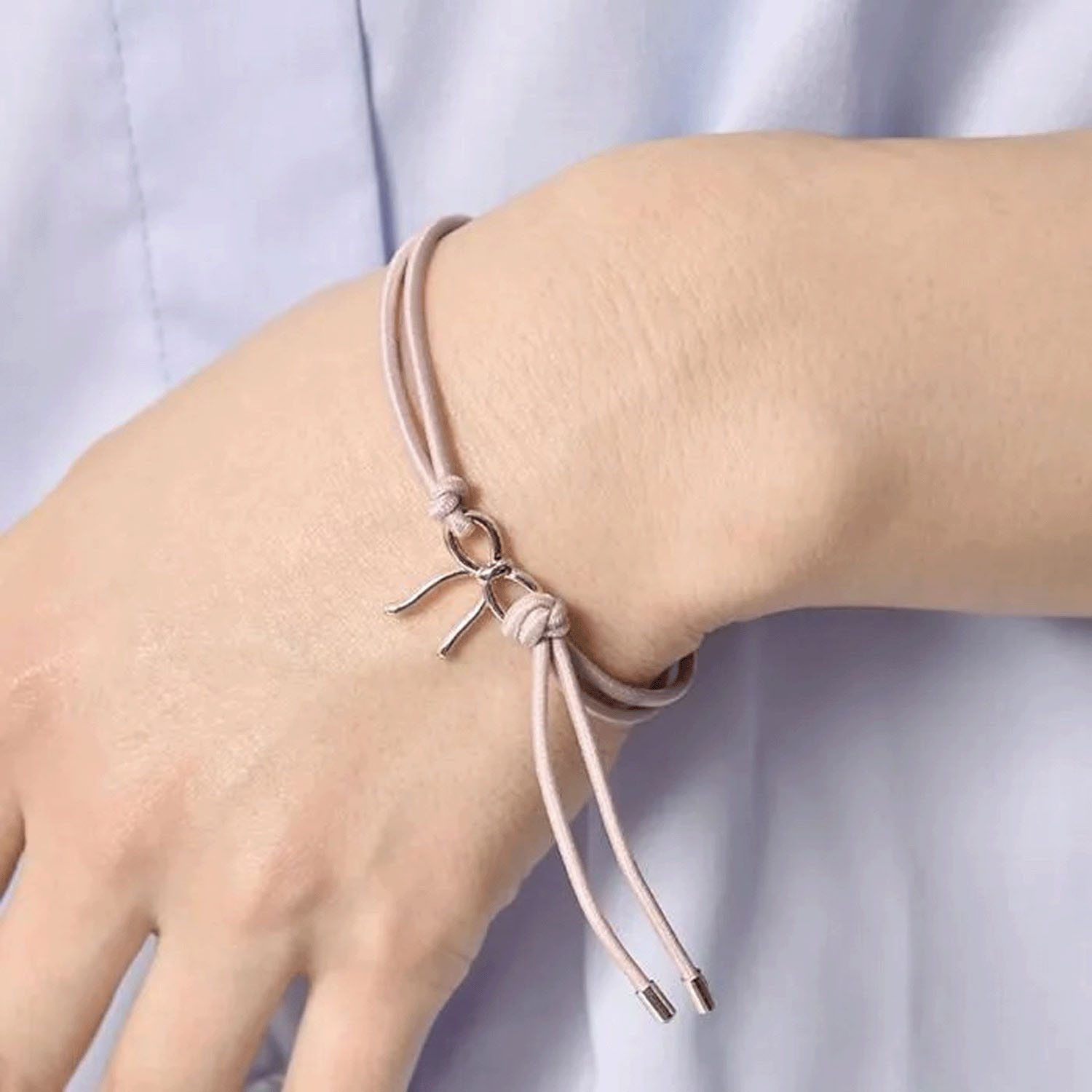 静電気軽減ヘアブレスレット リボン