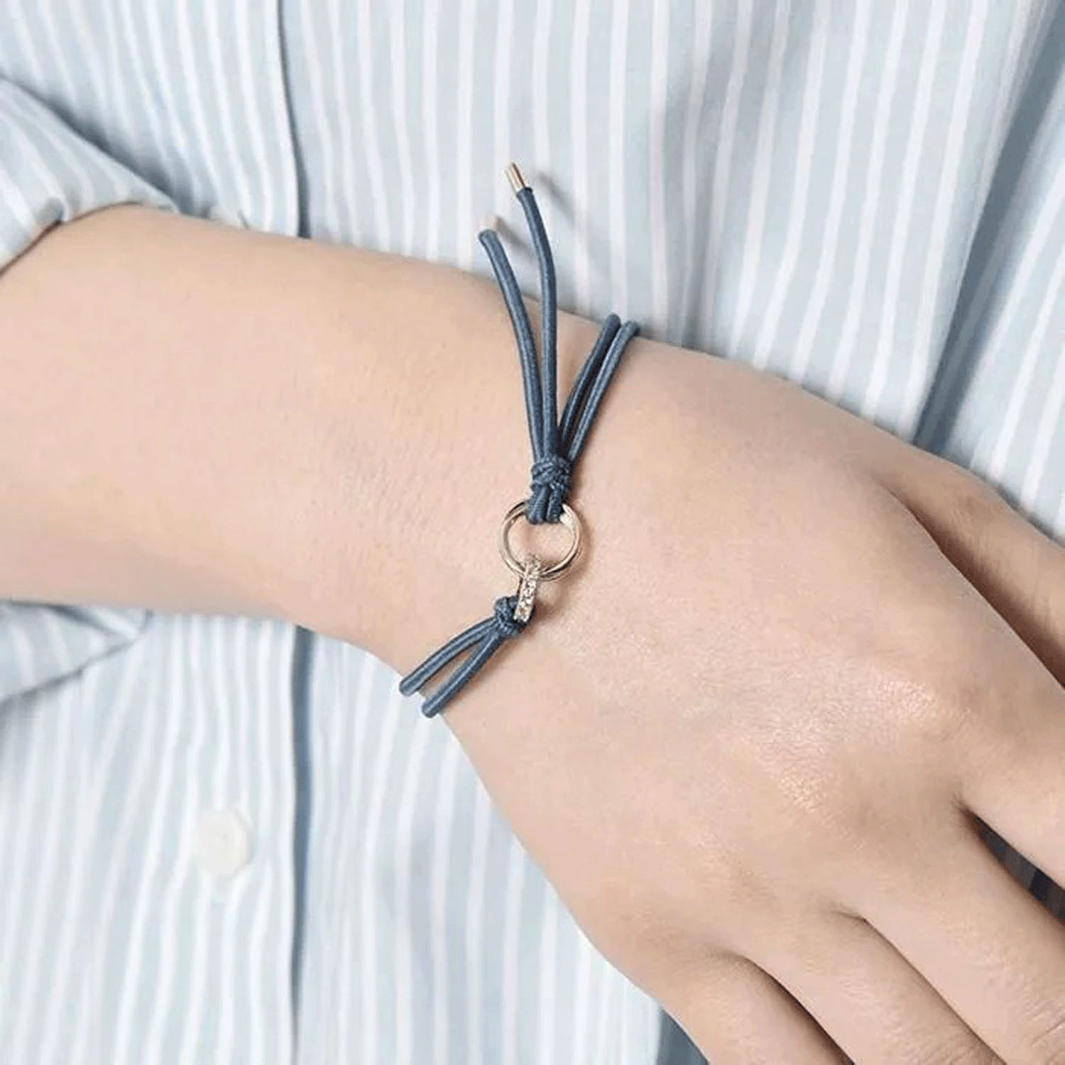 静電気軽減ヘアブレスレット ダブルリング - 画像1