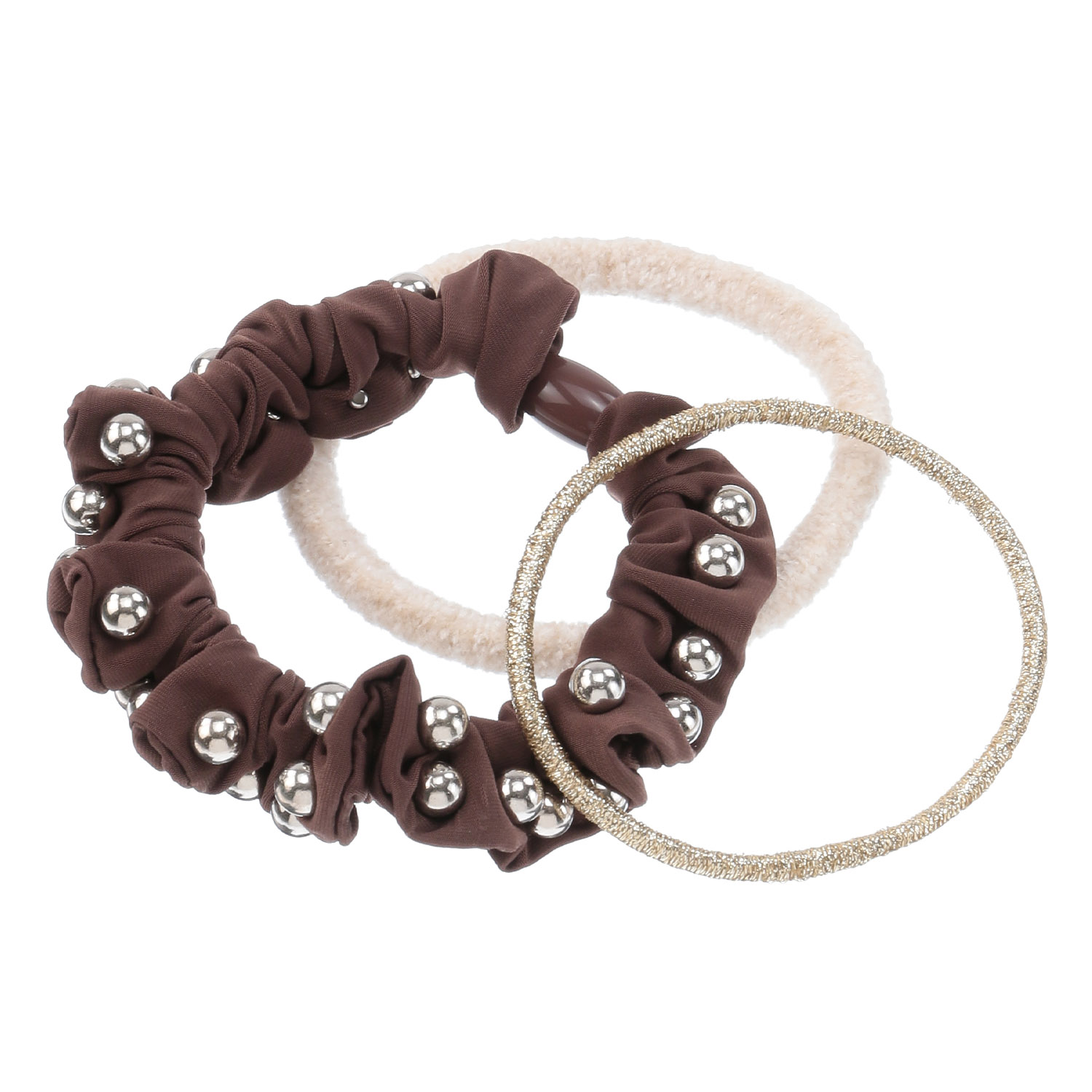 メタルボールシュシュ＆ゴムセット - 画像1