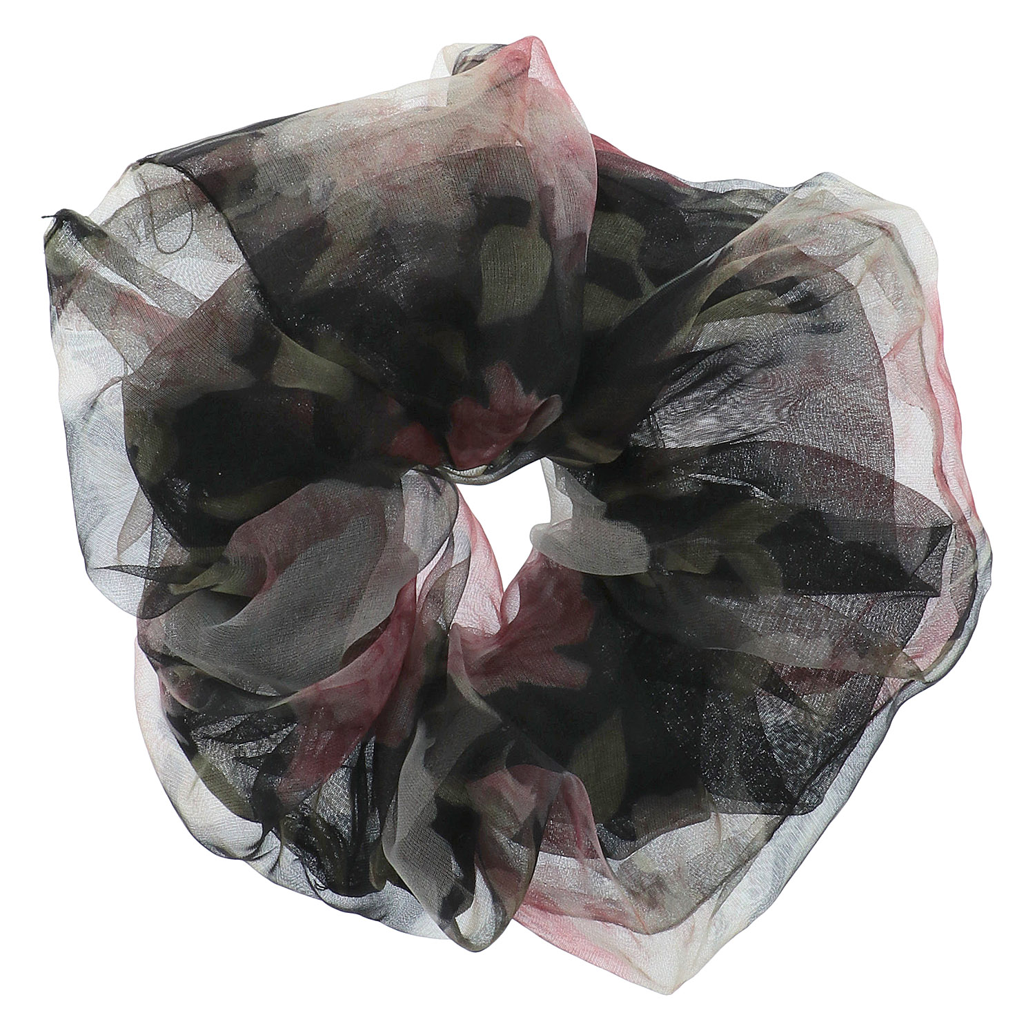 オーガンジーローズ柄シュシュ - 画像2