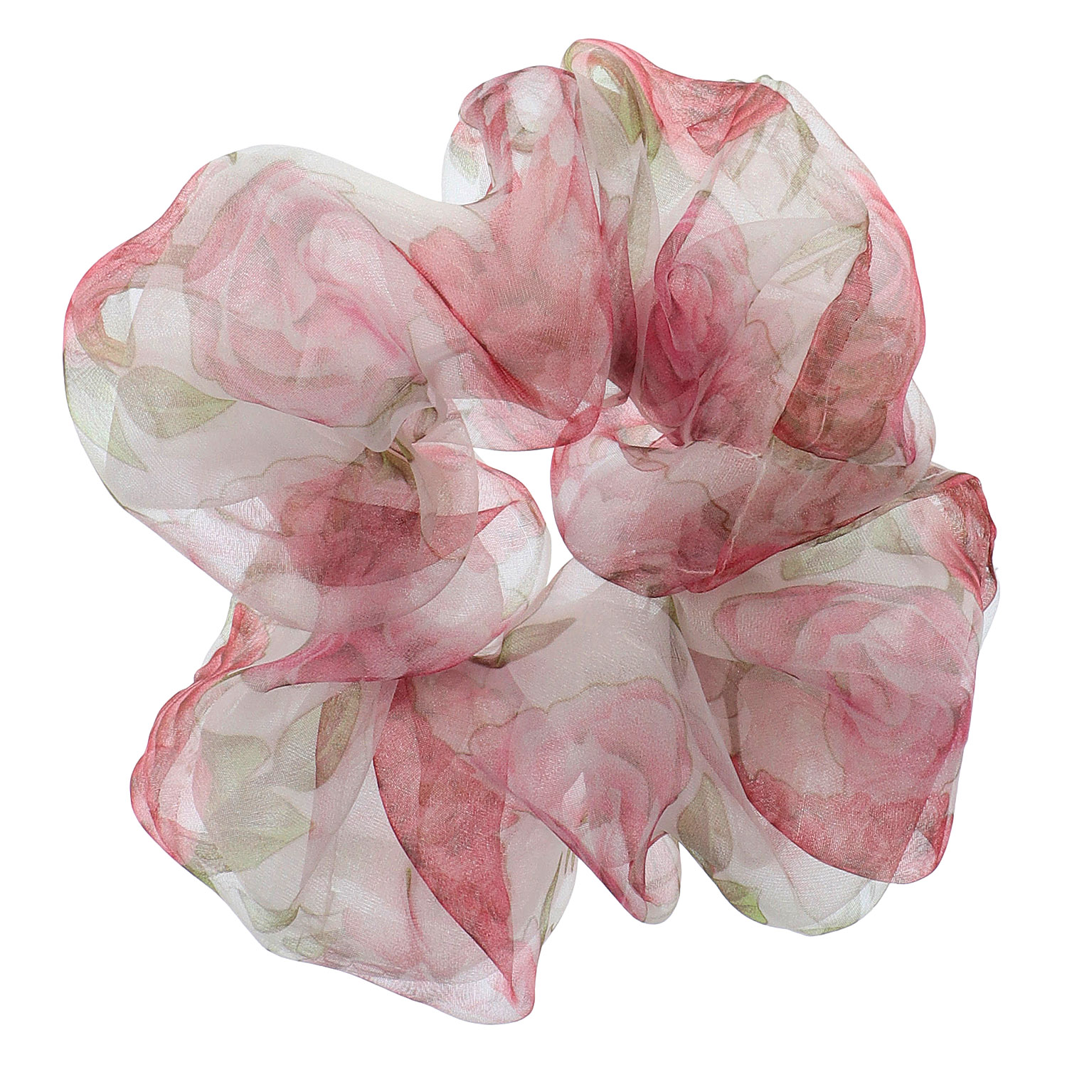 オーガンジーローズ柄シュシュ - 画像3