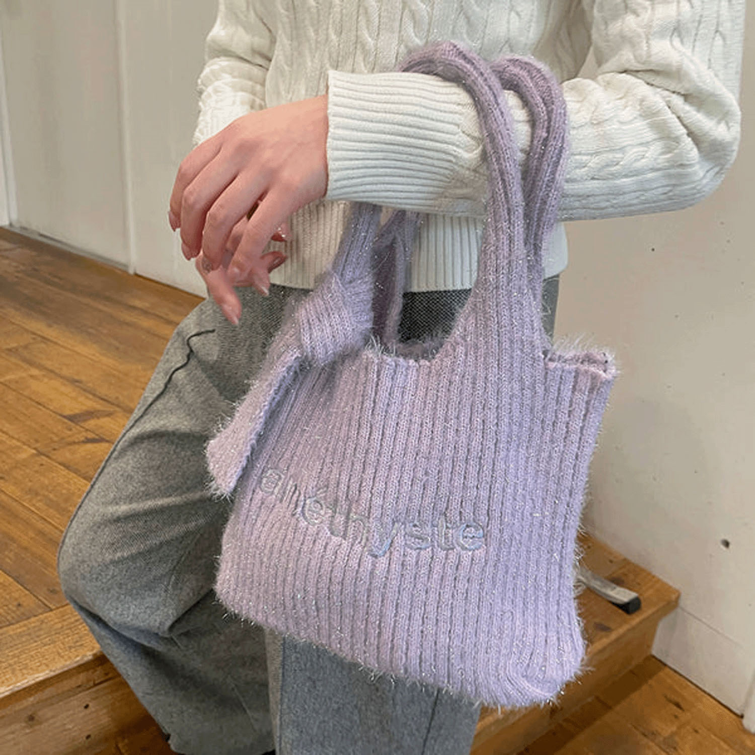 【メーカー終了】ジェムラメシャギーロゴバッグ （Finissage） - 画像10