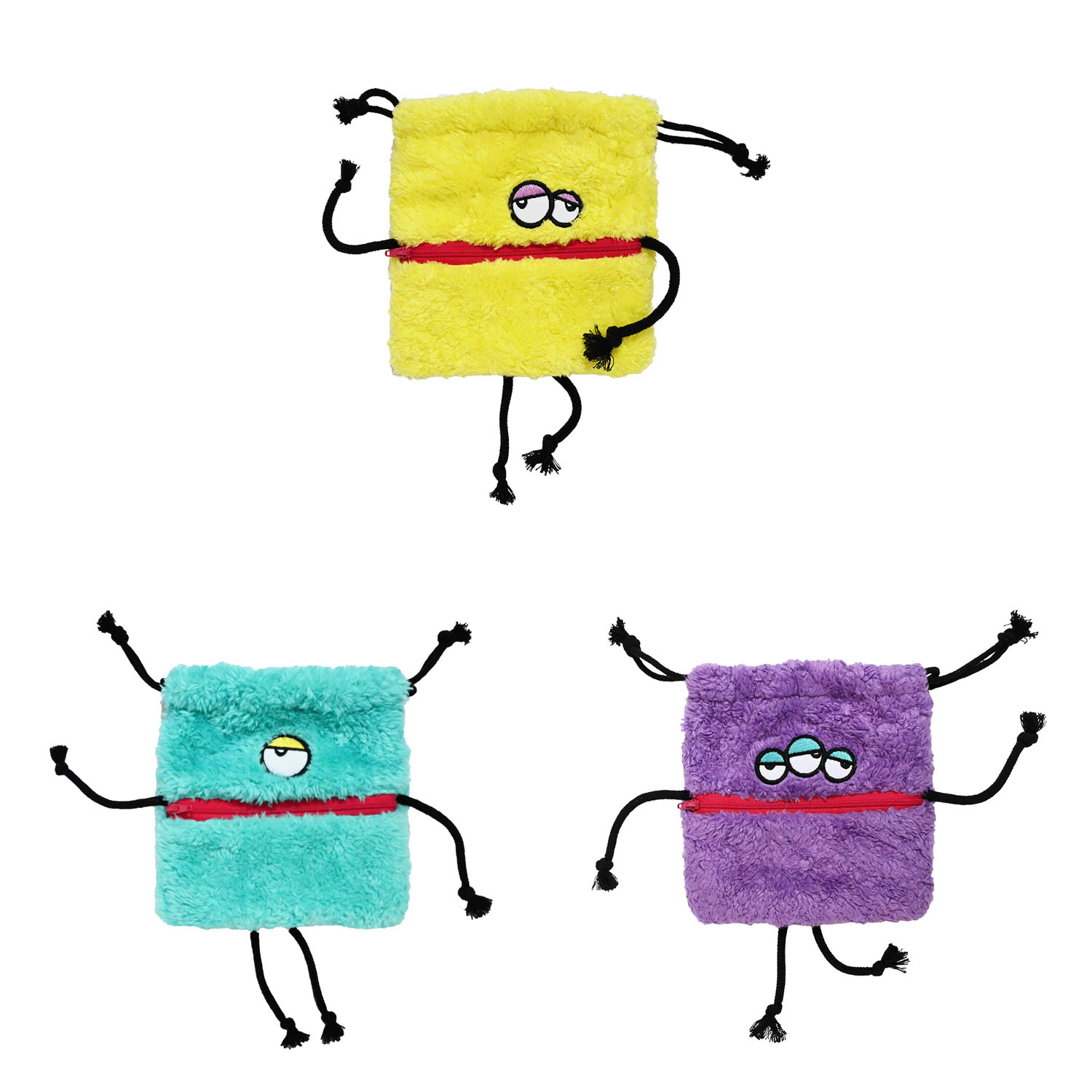 ジッパーボア巾着ポーチ キャンディモンスター