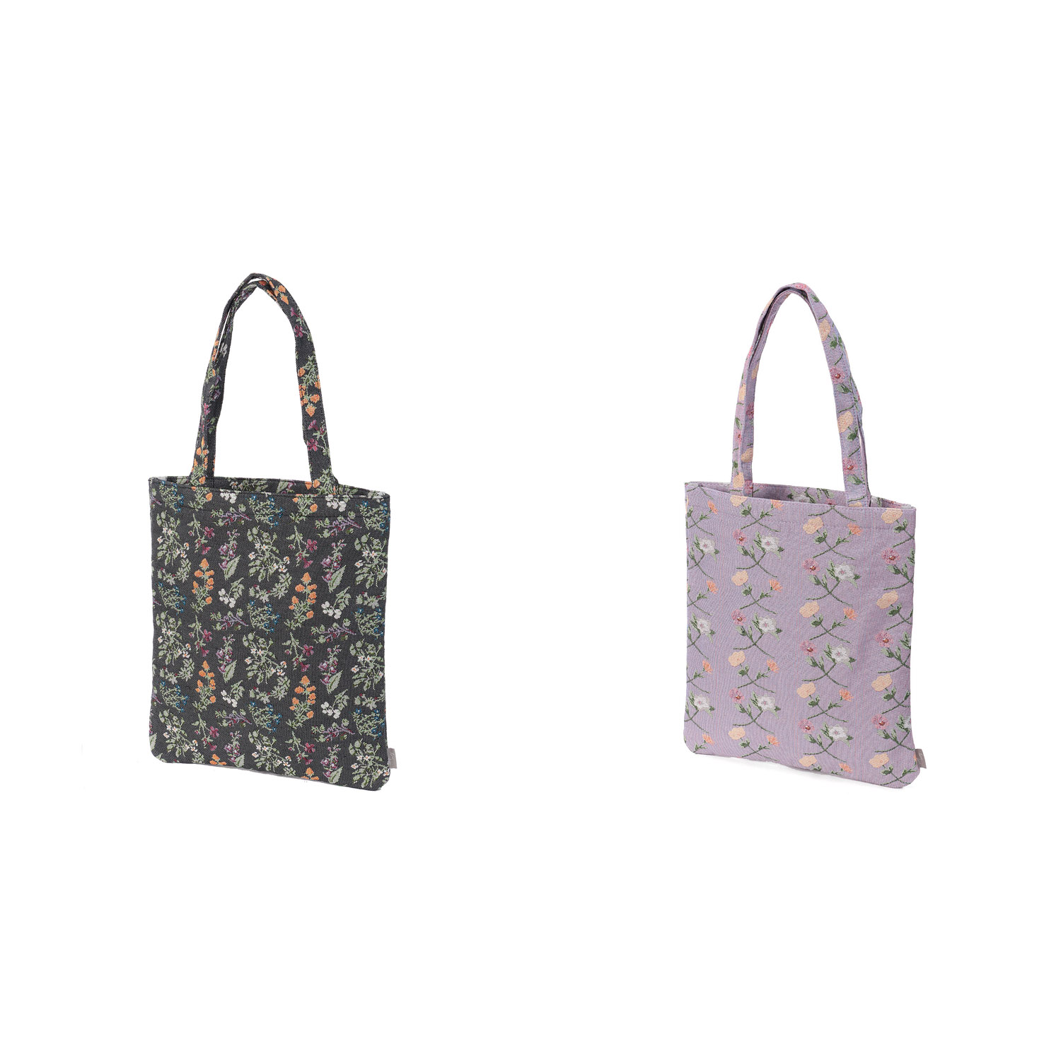 ジャガード マチなしトートバッグ