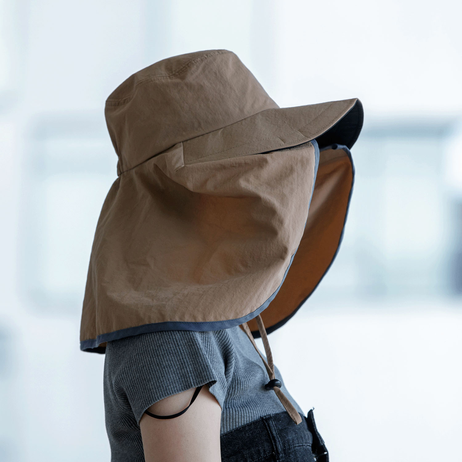 ヴェールナ 撥水タレつば広ハット - 画像8