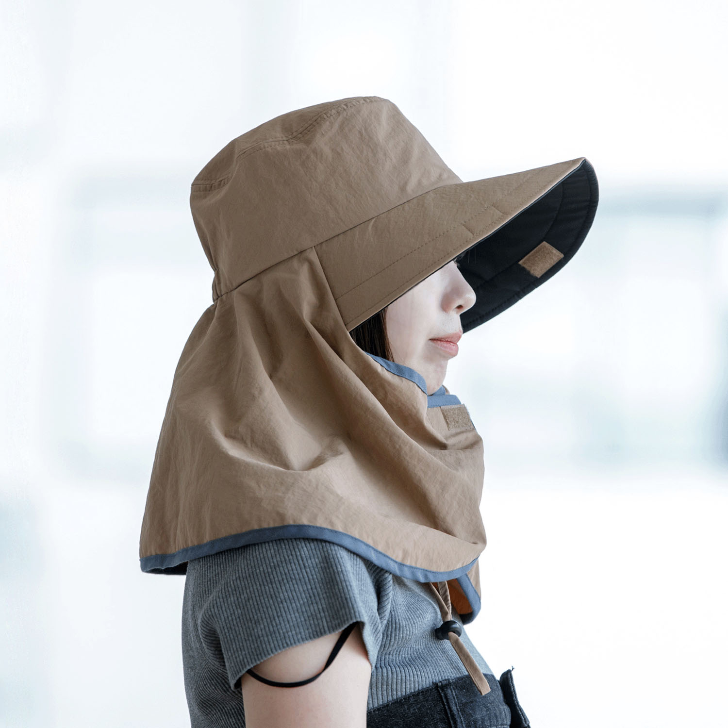 ヴェールナ 撥水タレつば広ハット - 画像10