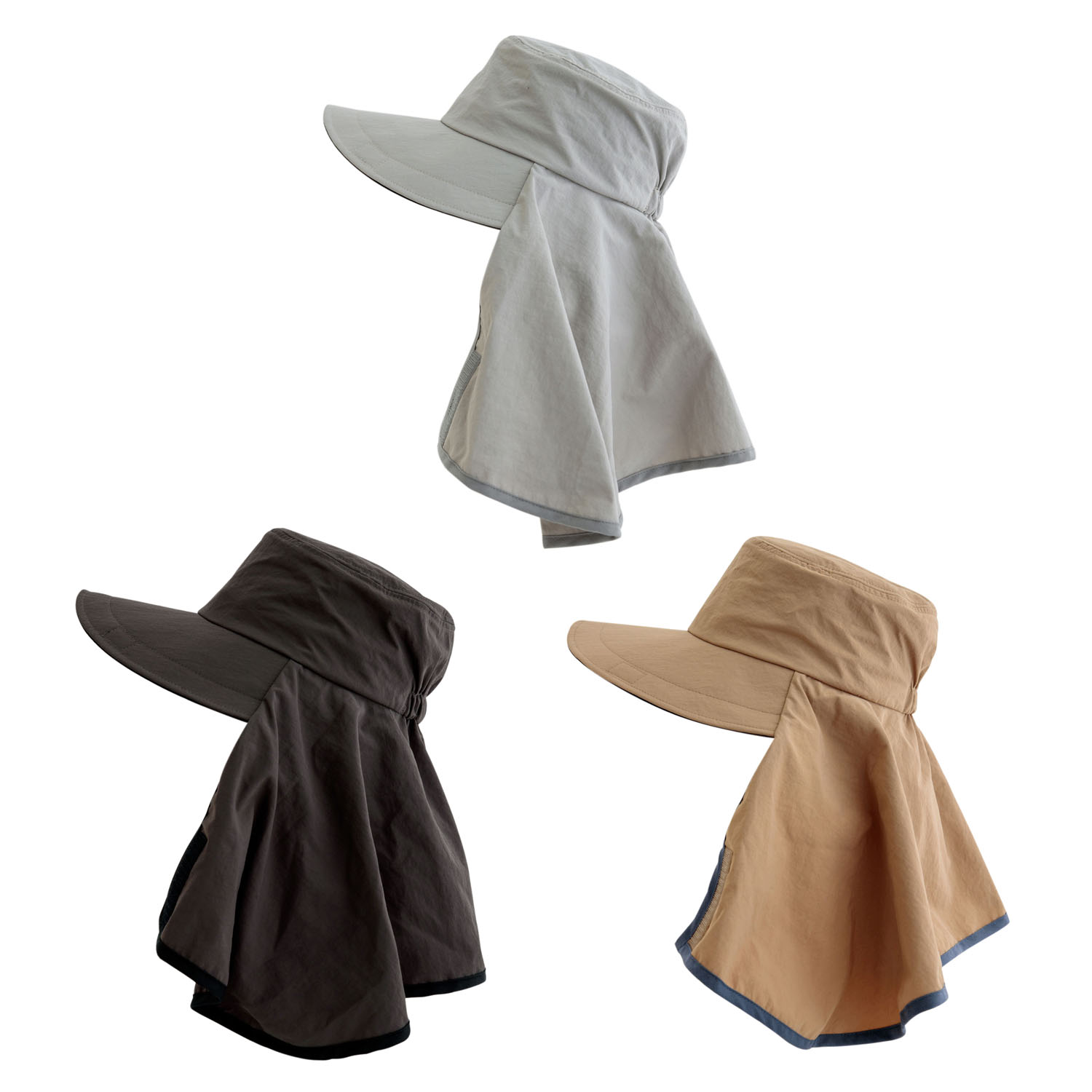 ヴェールナ 撥水タレつば広ハット - 画像1