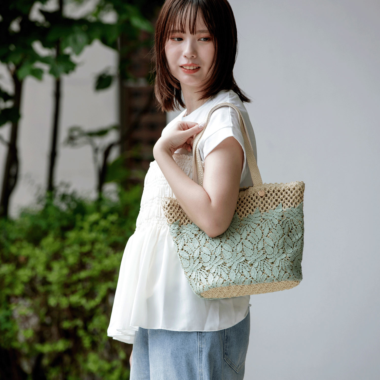 パレル トートバッグ 花レース - 画像14