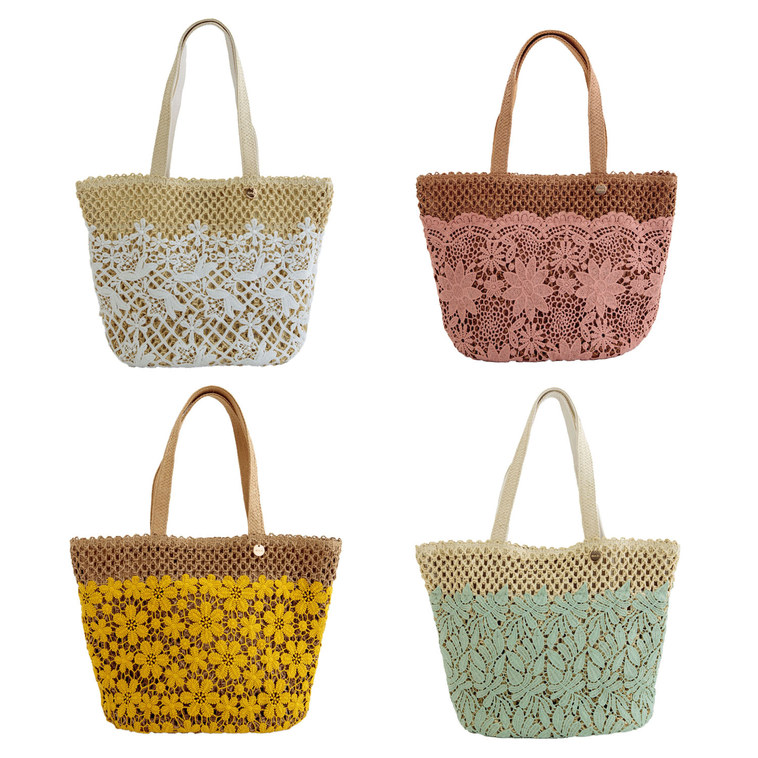 パレル トートバッグ 花レース - 画像1