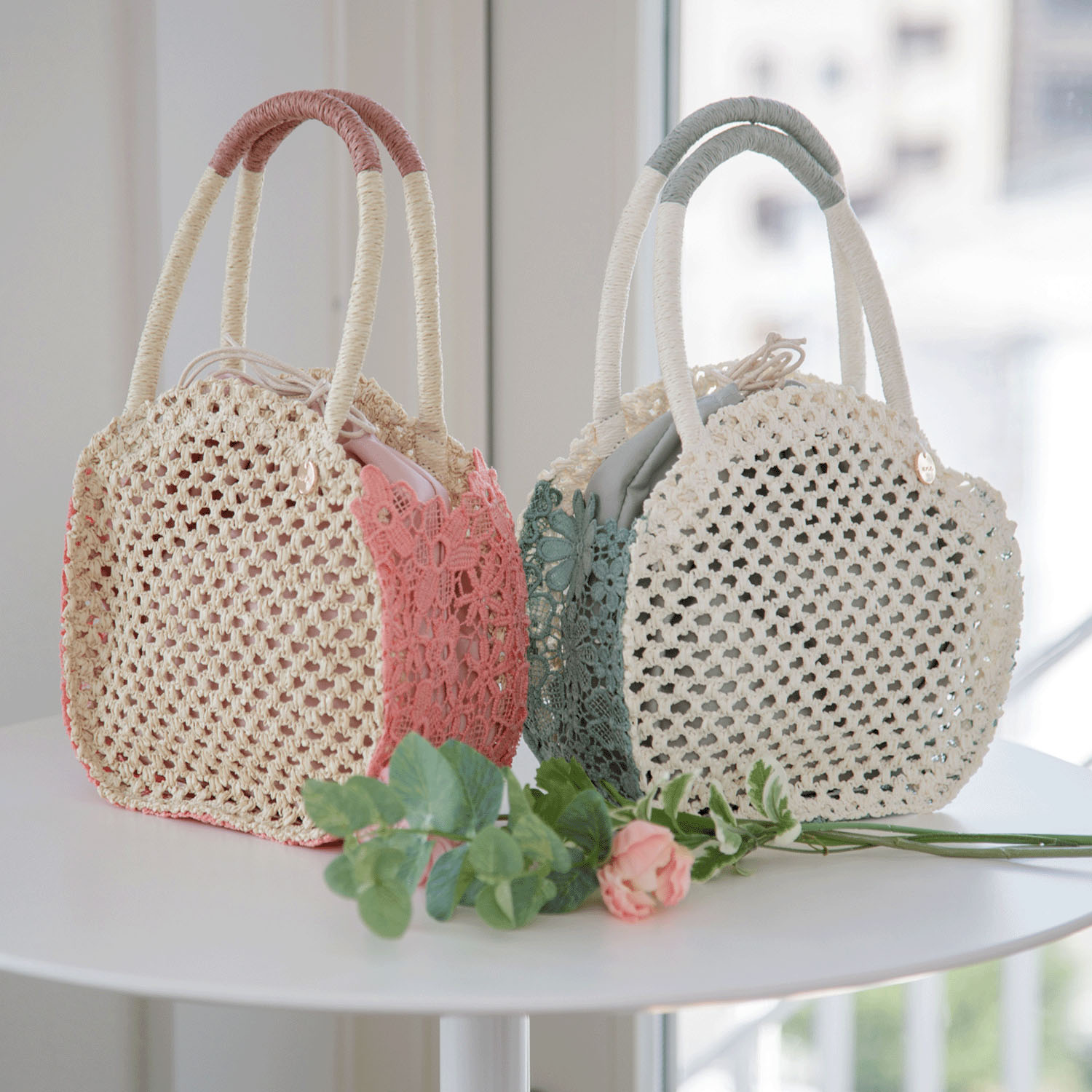 ロンフローラ トートバッグ 丸レース - 画像2