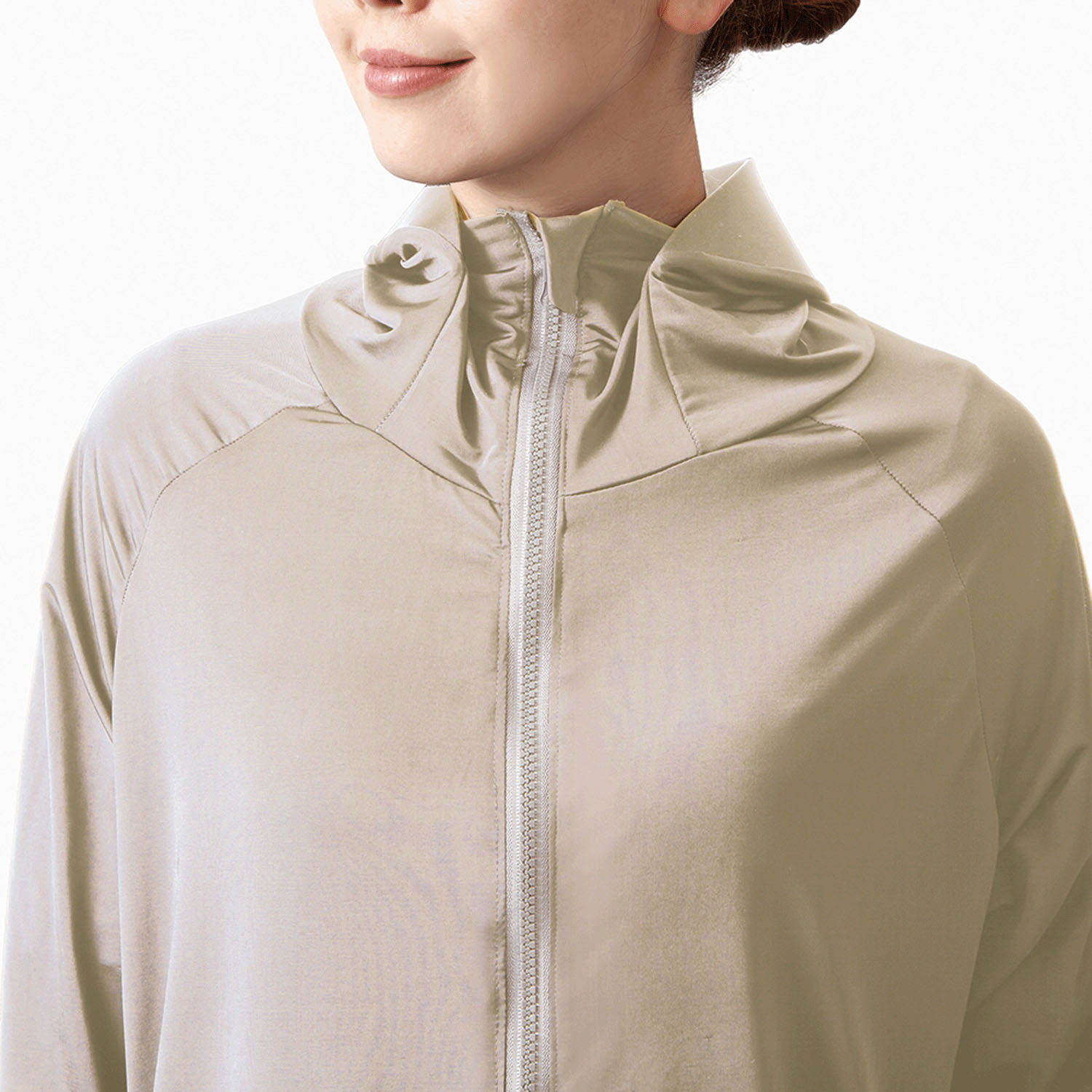 UVプロテクトパーカー シャイン グレージュL - 画像2