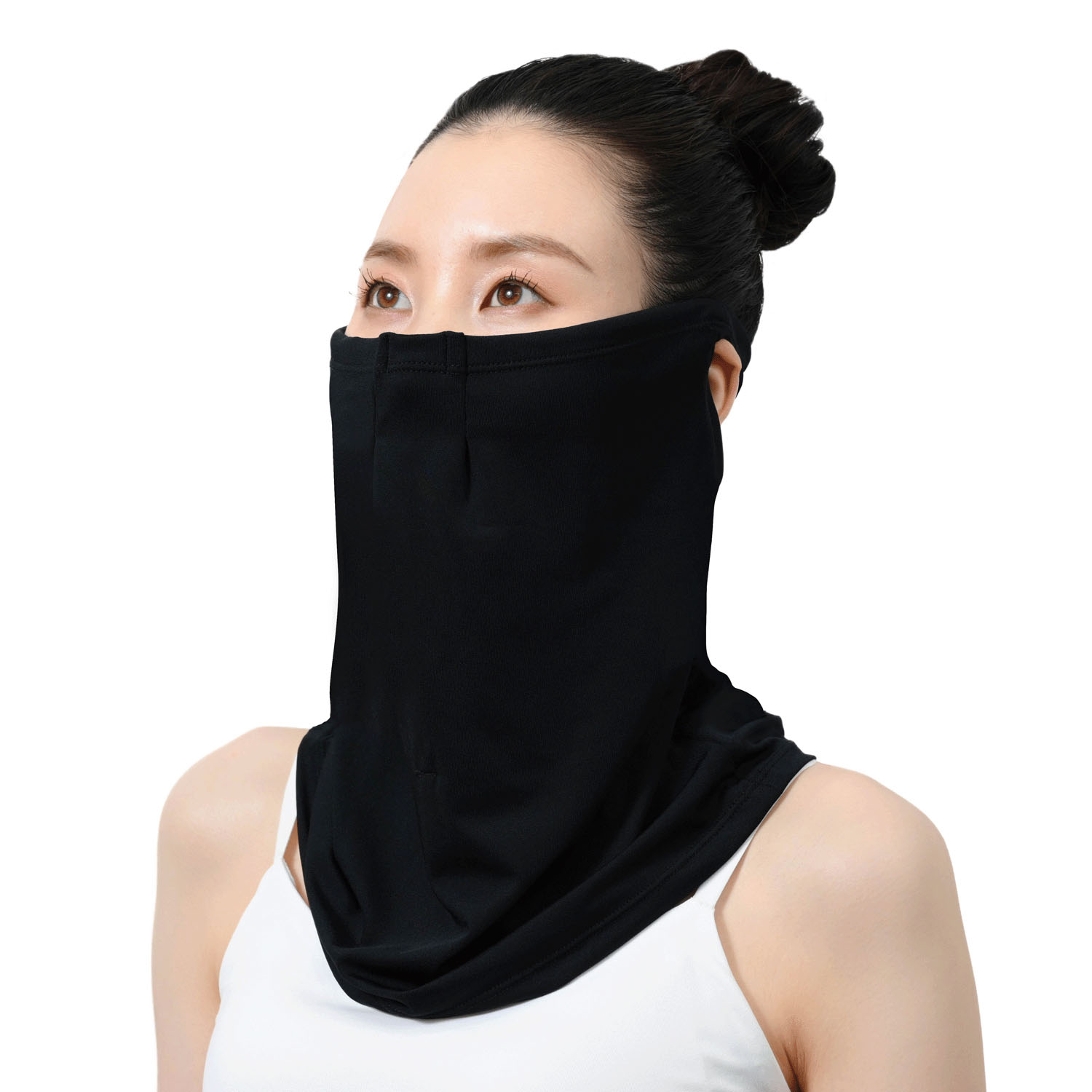 フィットスタイルフェイスカバー メッシュ付 ブラック 接触冷感 - 画像2