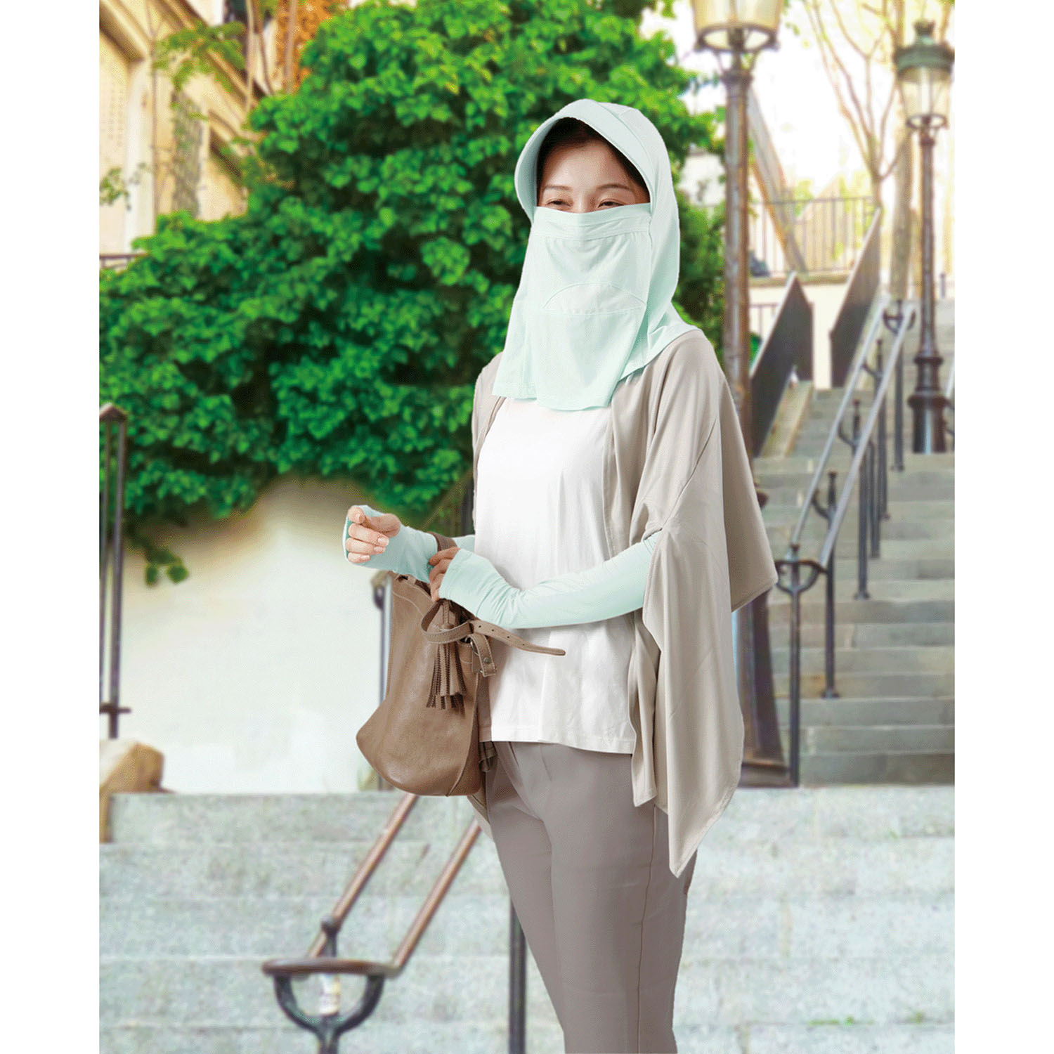 夏に差が出るUVフード ピンク・グリーン - 画像17