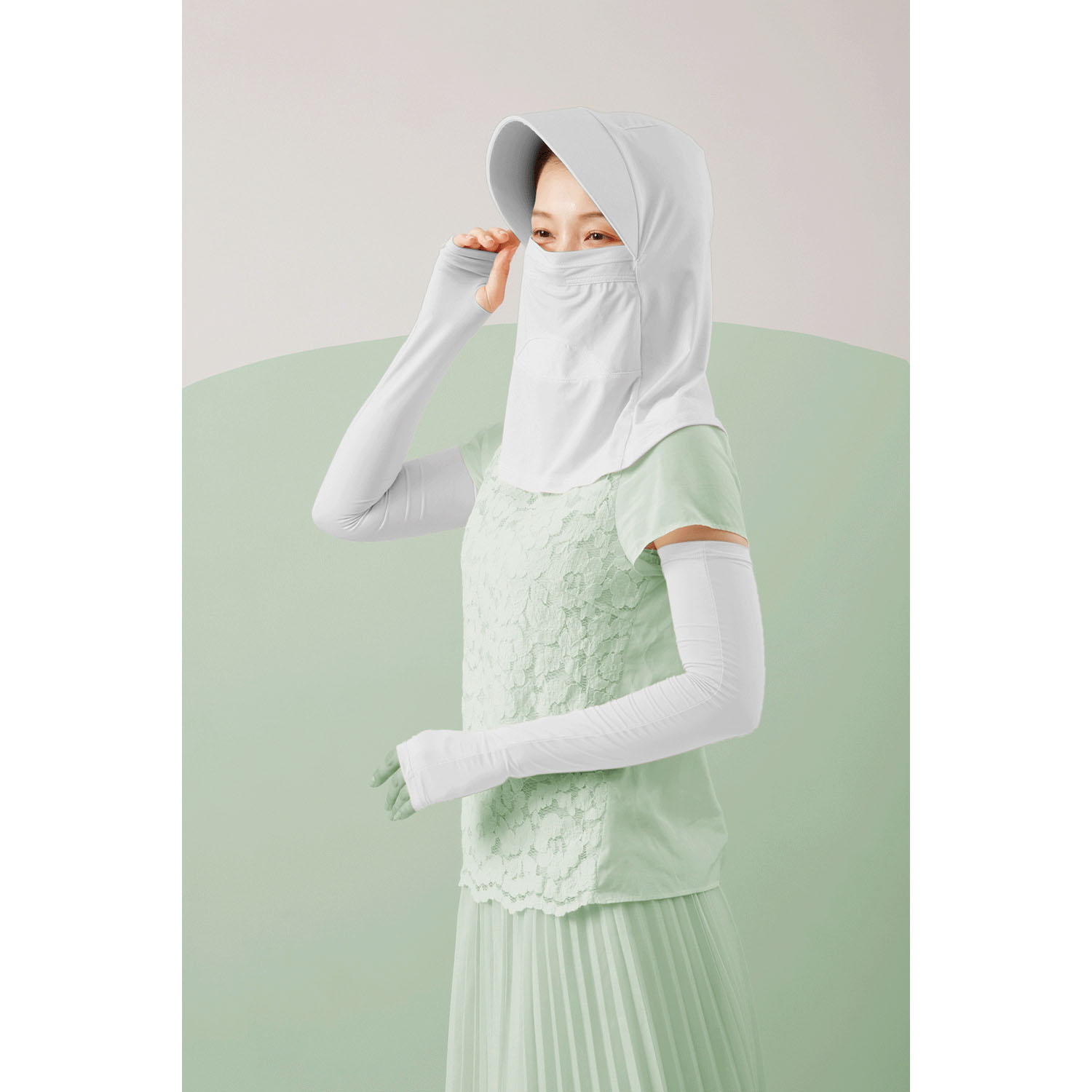 夏に差が出るUVフード グレー - 画像8